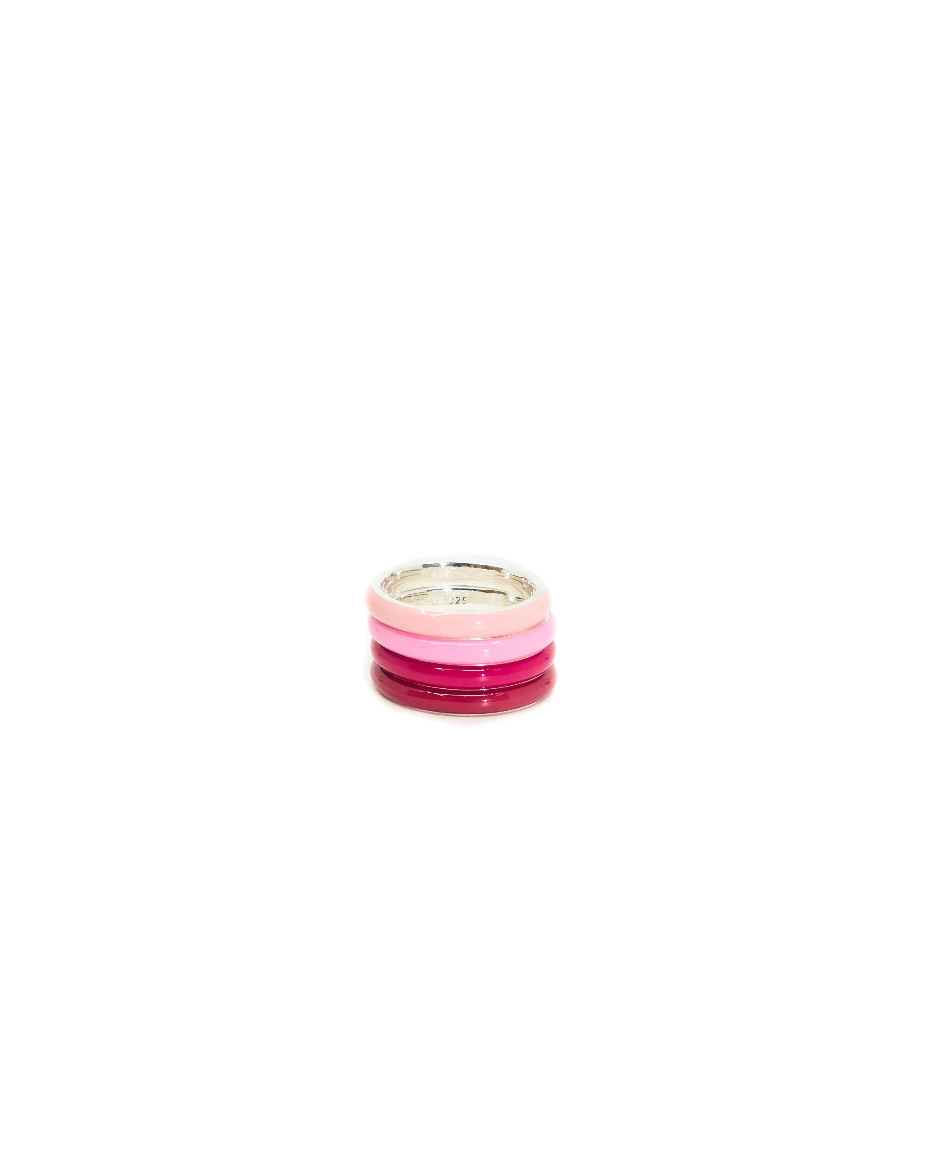 The Ombre Set of Four Thin Enamel Stacking Rings