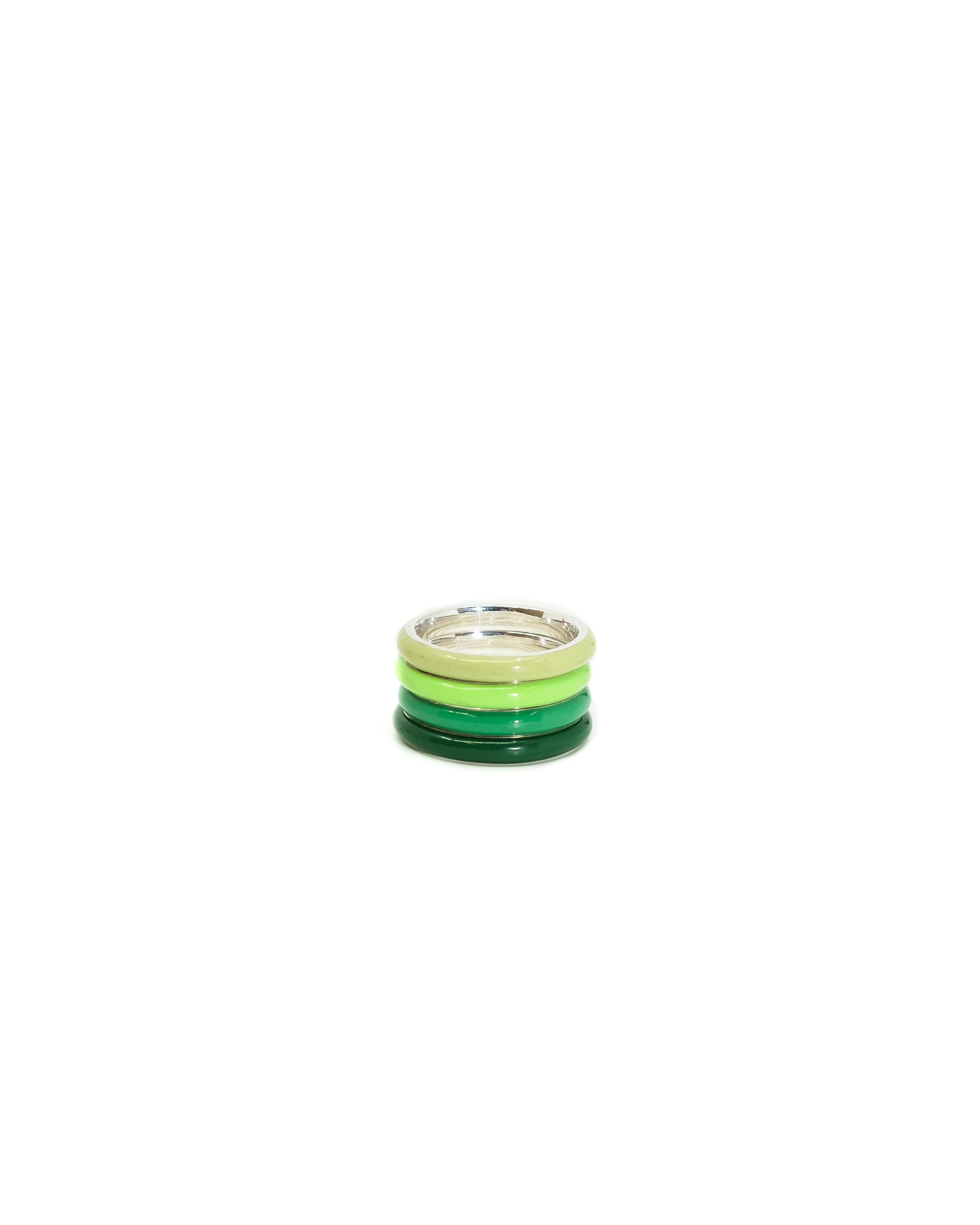 The Ombre Set of Four Thin Enamel Stacking Rings