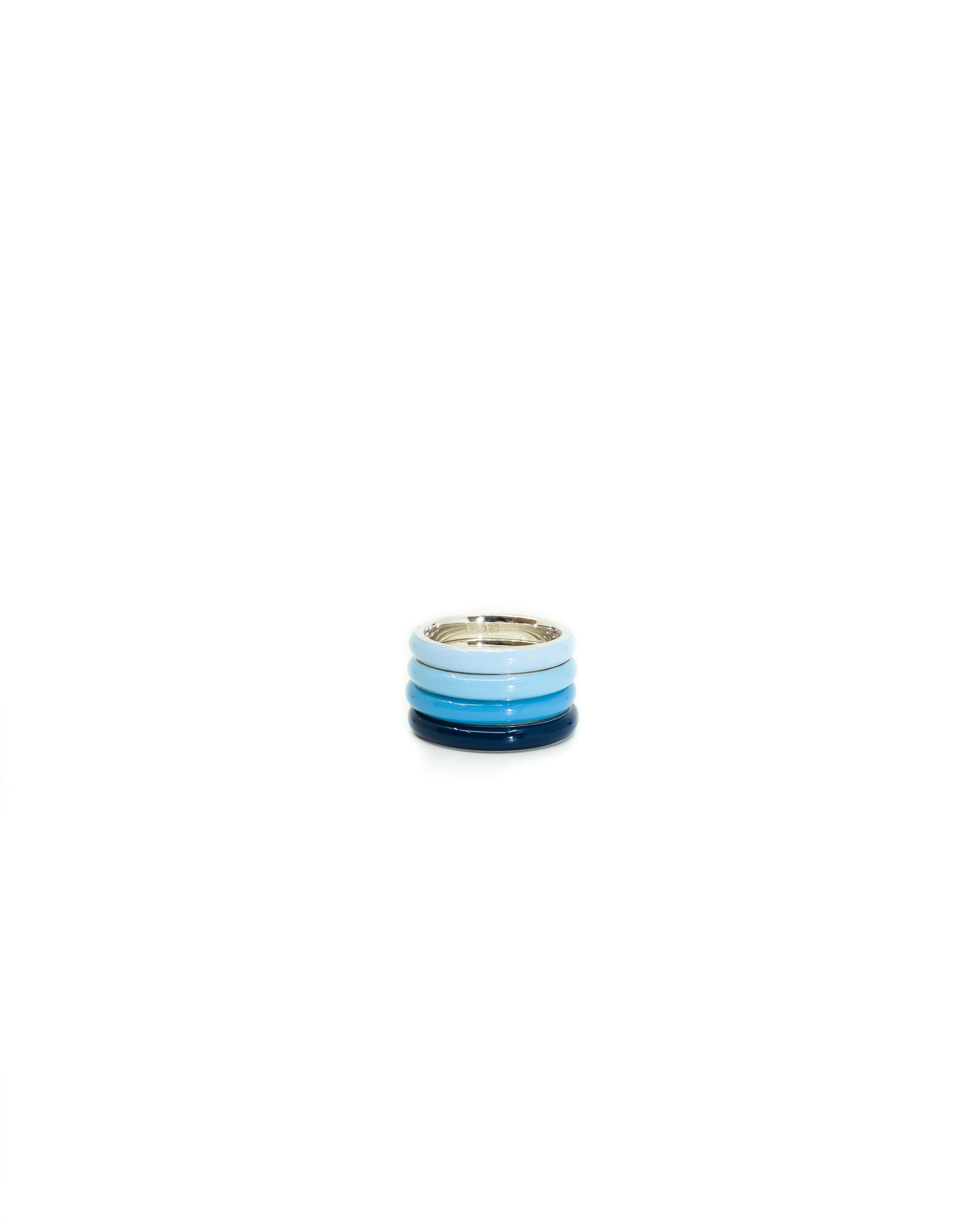 The Ombre Set of Four Thin Enamel Stacking Rings