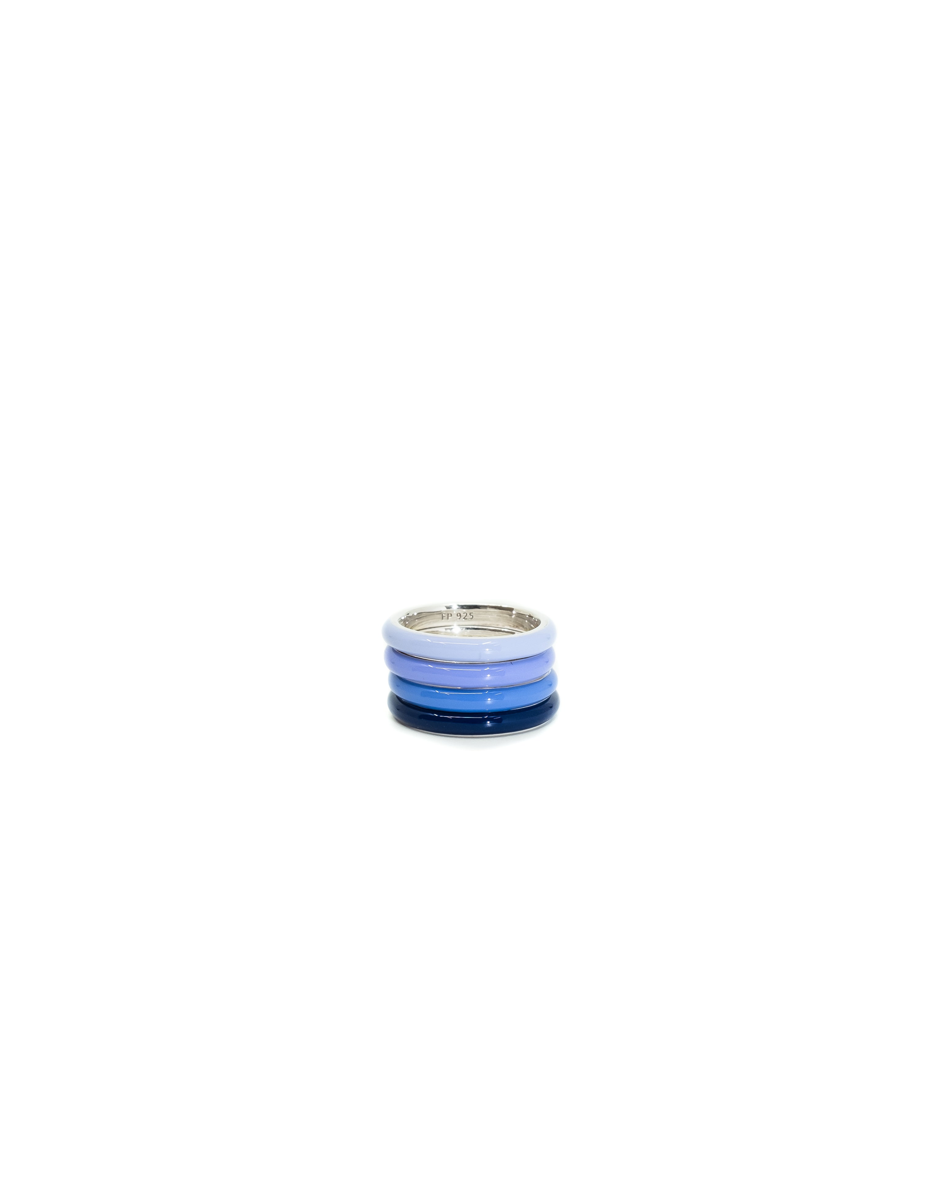 The Ombre Set of Four Thin Enamel Stacking Rings