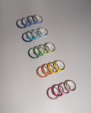 The Ombre Set of Four Thin Enamel Stacking Rings