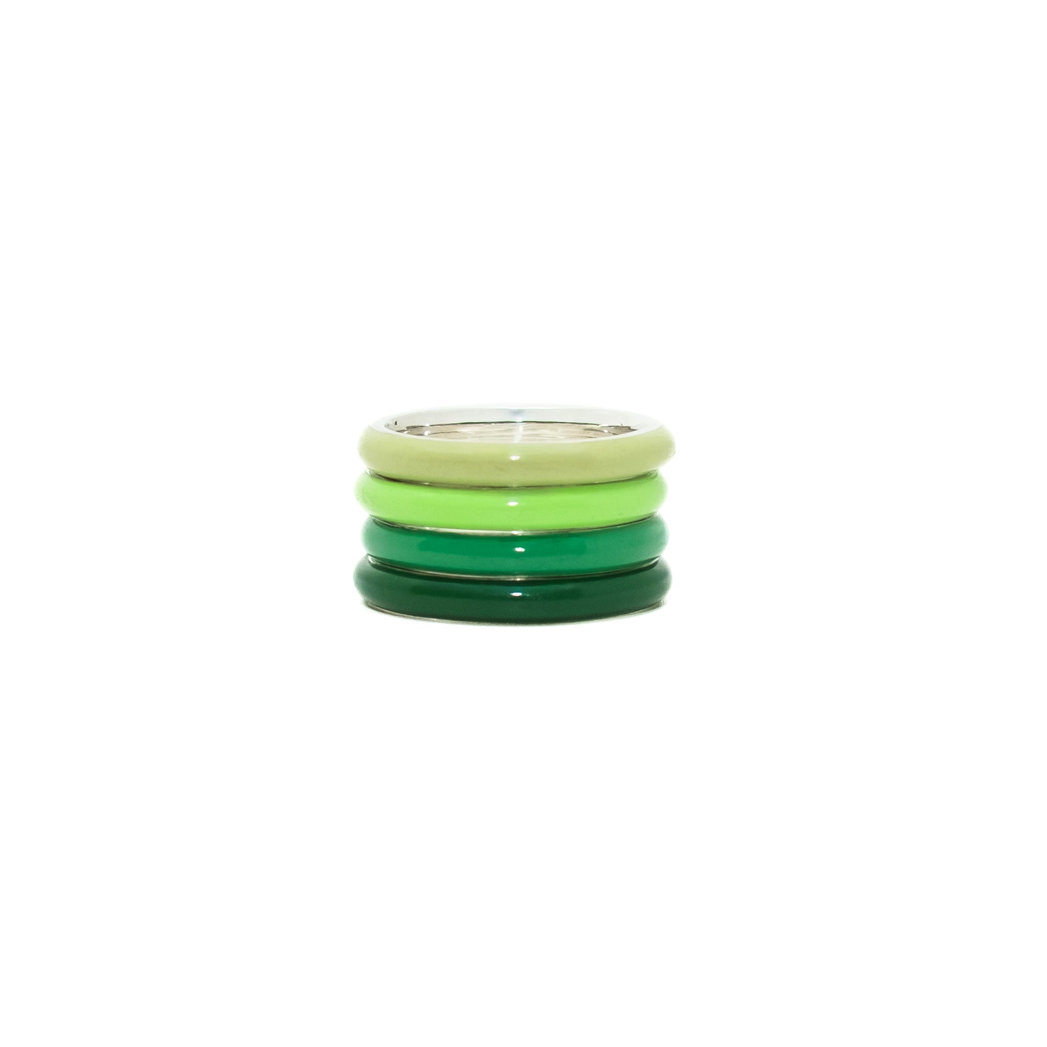 The Ombre Set of Four Thin Enamel Stacking Rings
