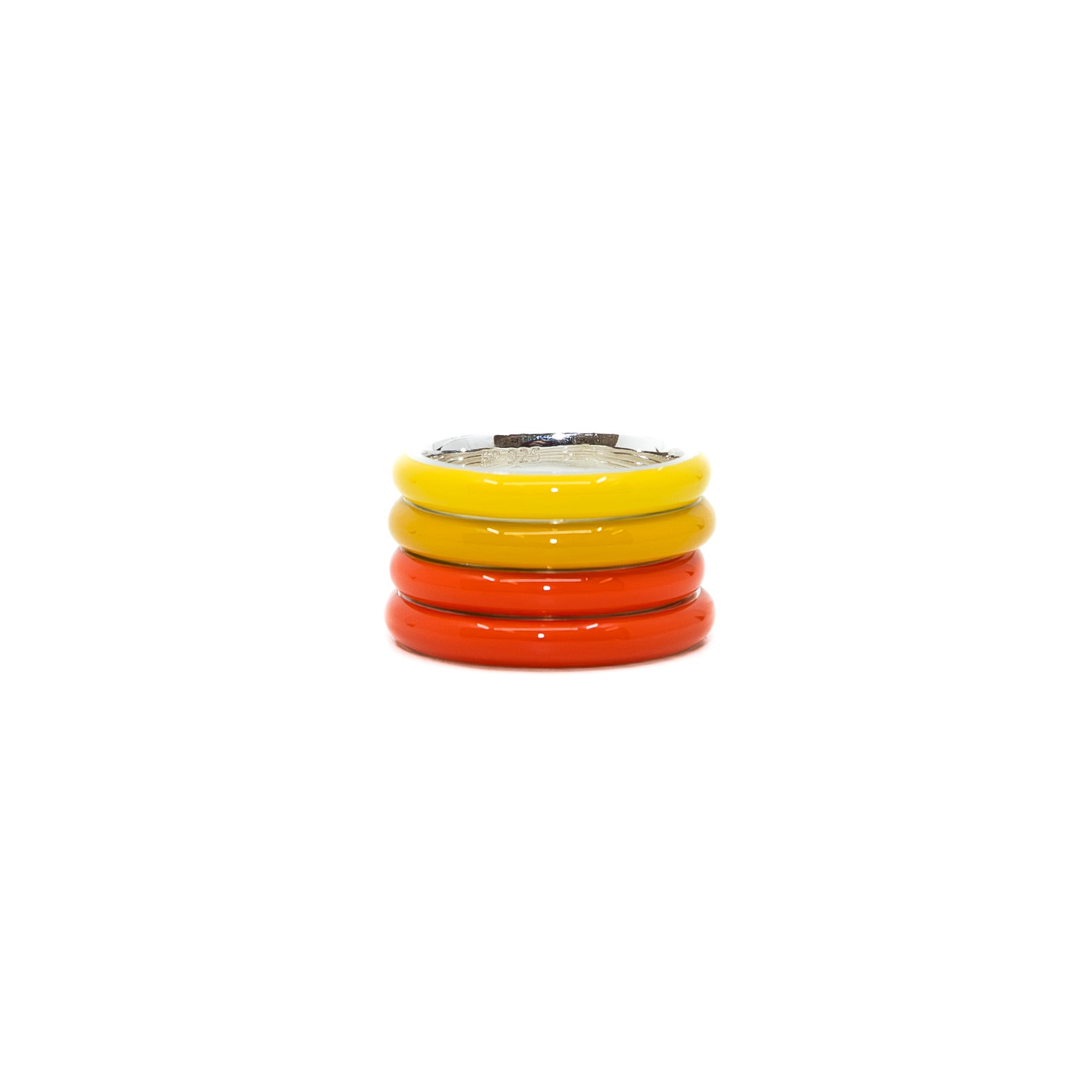 The Ombre Set of Four Thin Enamel Stacking Rings