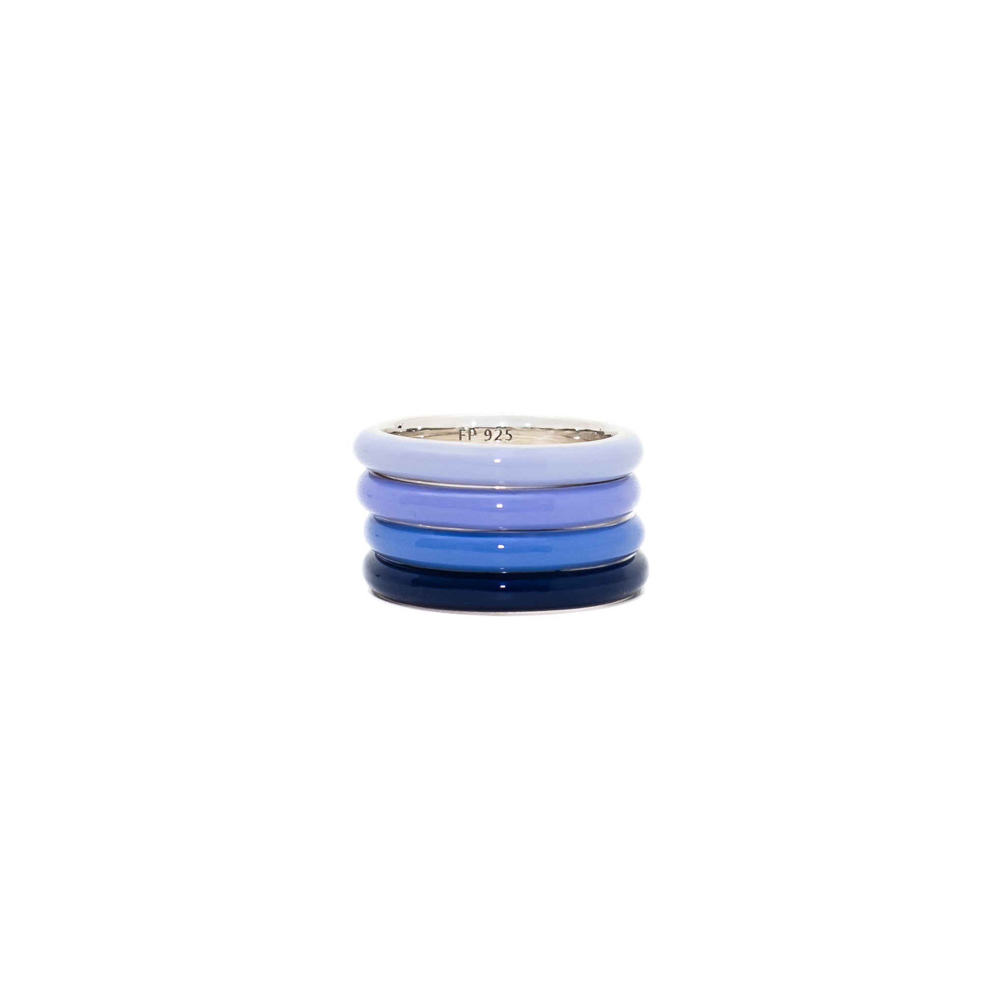 The Ombre Set of Four Thin Enamel Stacking Rings