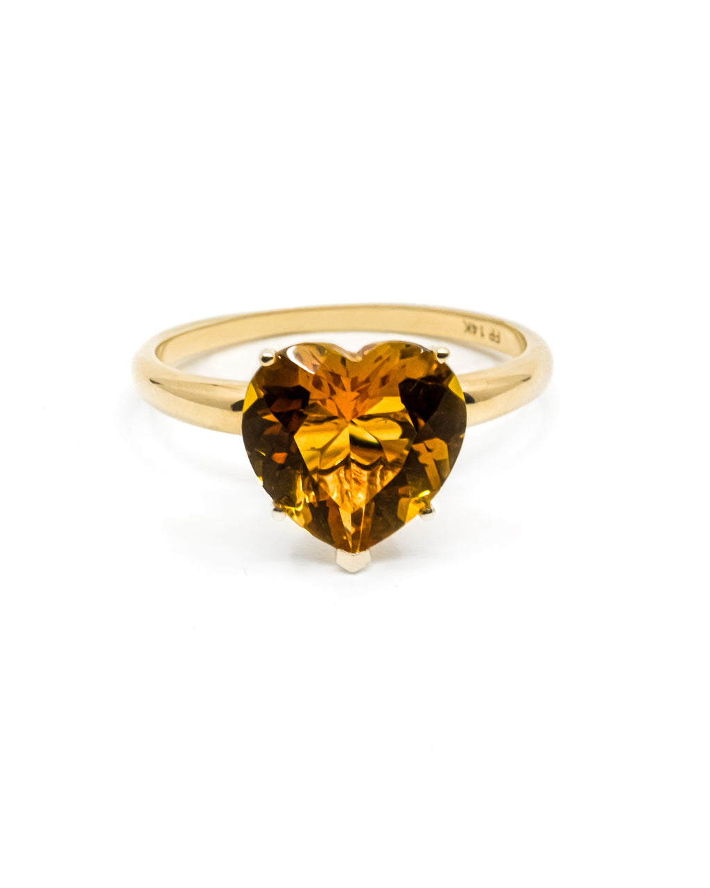 Heart Ring Golden Citrine