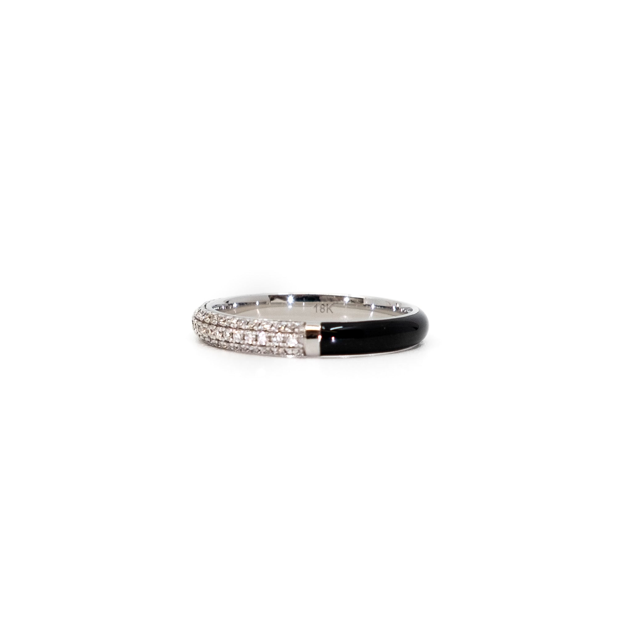POWERS PAVE® Split Diamond + Enamel Stacking Rings