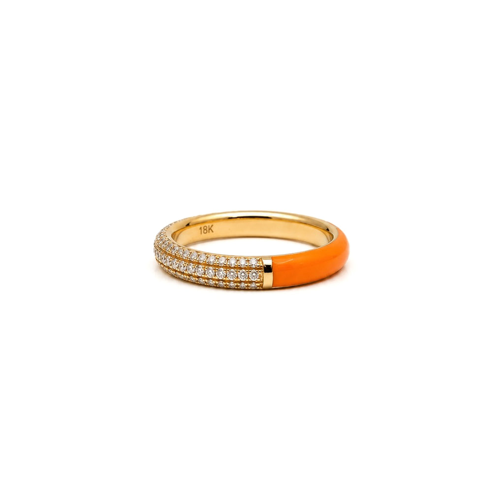 PAVE® Neon Split Pavé Diamond + Enamel Stacking Rings