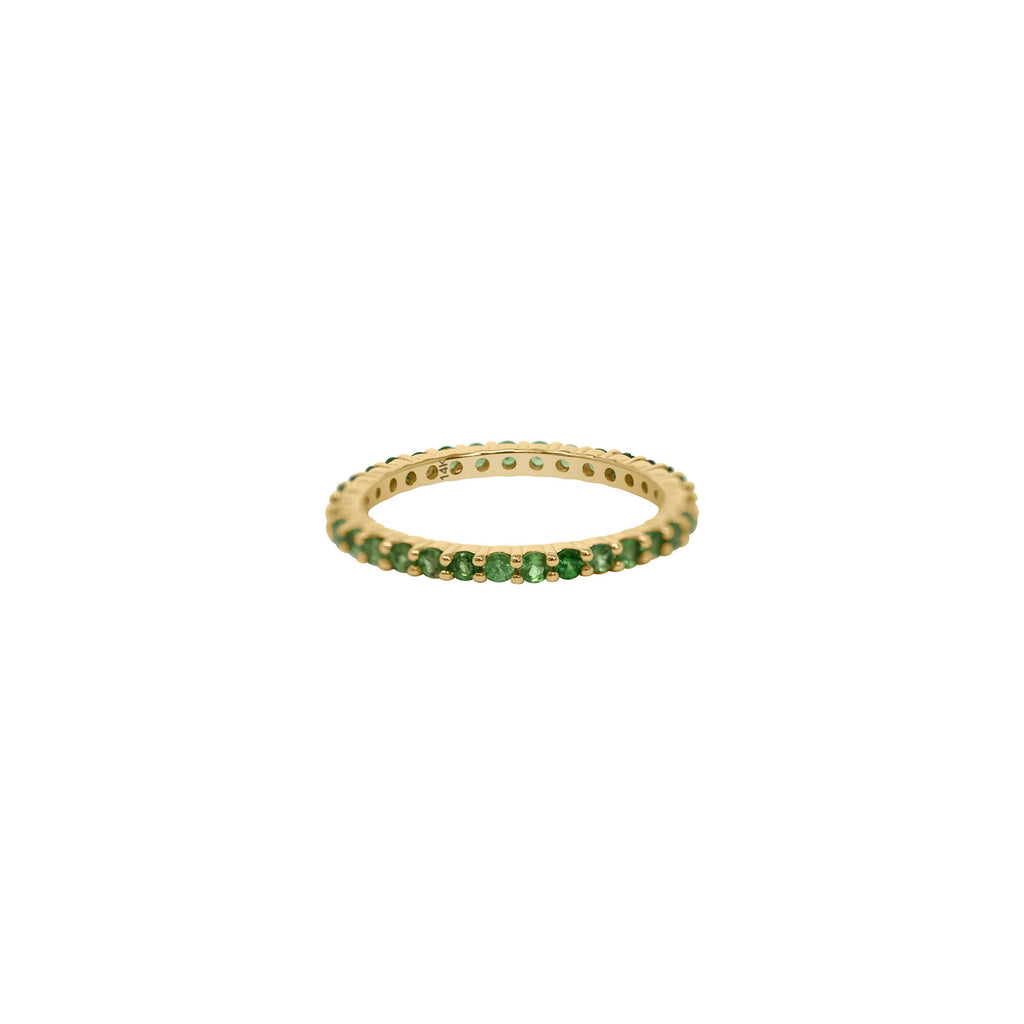 Light Green Tsavorite Stacking Ring 14K Gold