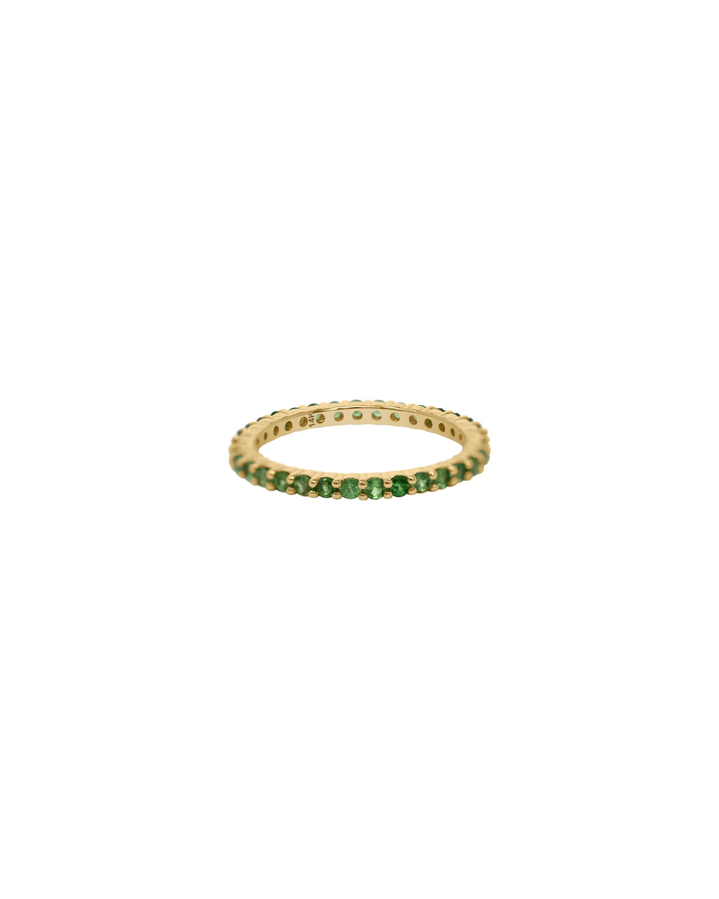 Light Green Tsavorite Stacking Ring in 14K Gold