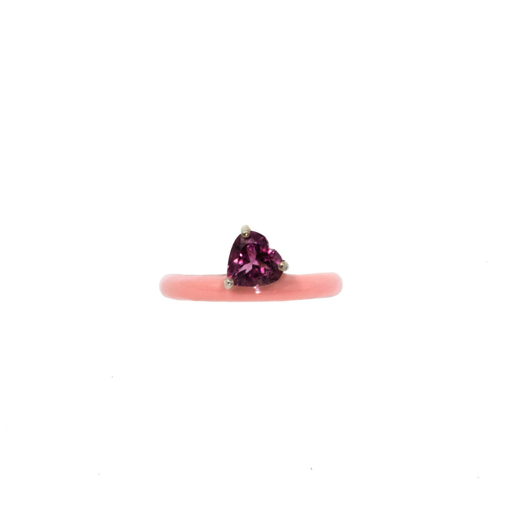 Gem + Enamel Stacking Ring Petal