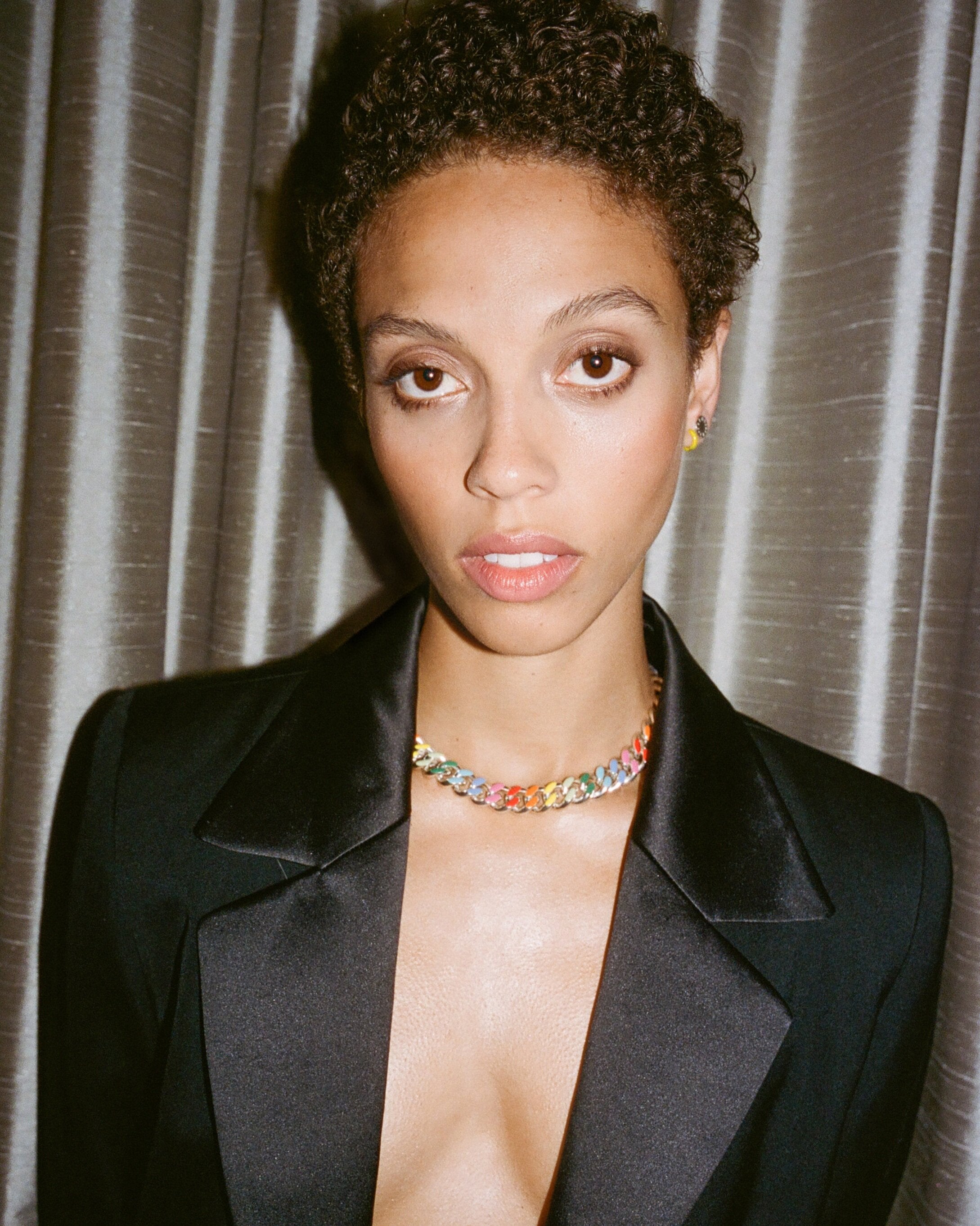 Rainbow Chunky Chain Collar Necklace