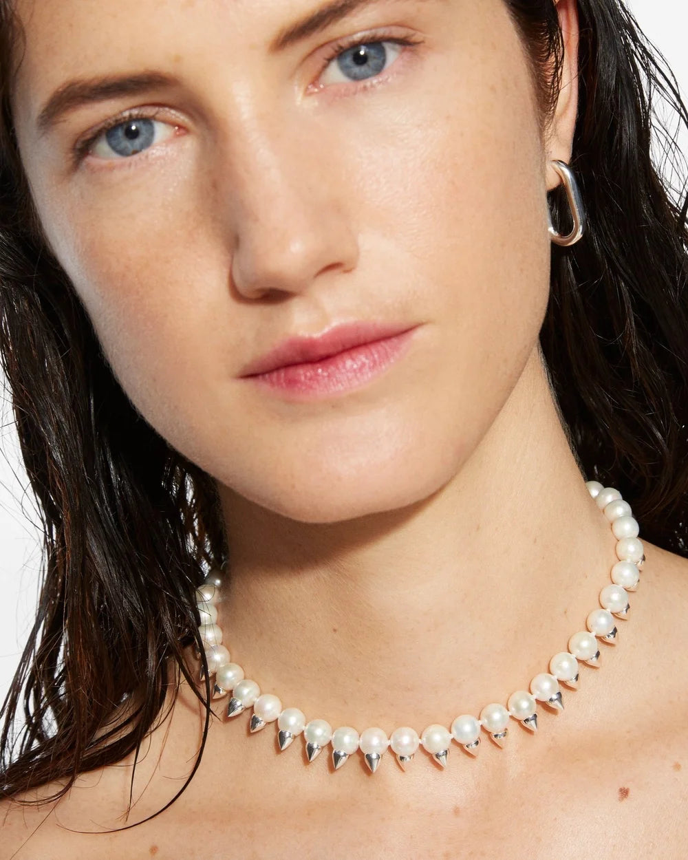 Utility Chain Link Small Hoop Earrings