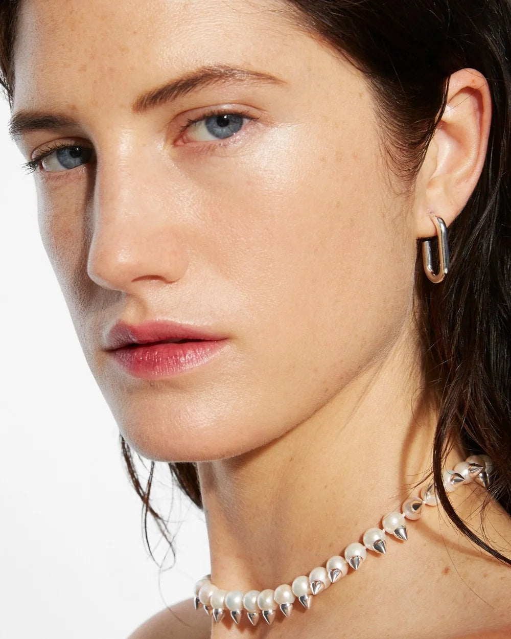 Utility Chain Link Small Hoop Earrings