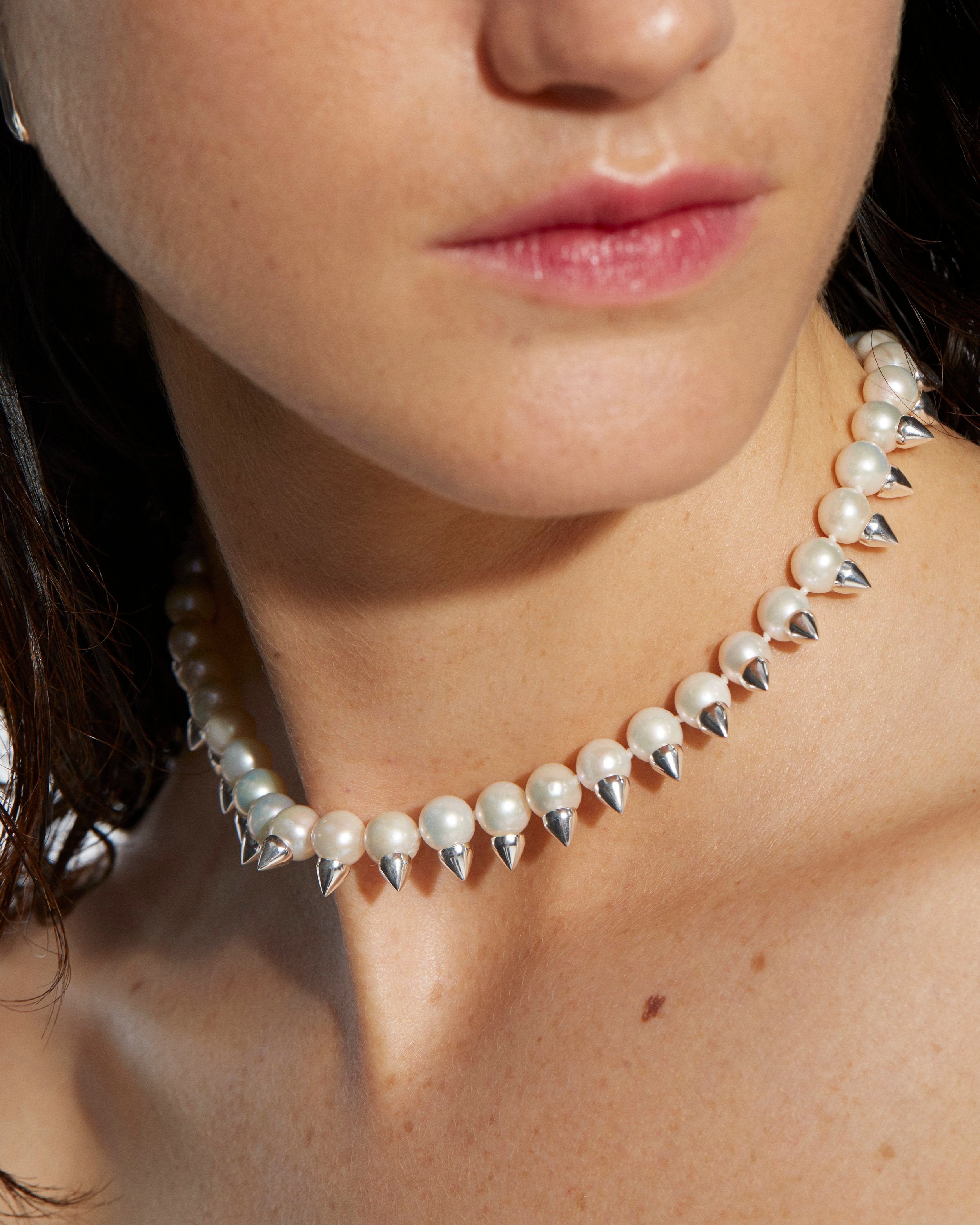 Studded Pearl Necklace