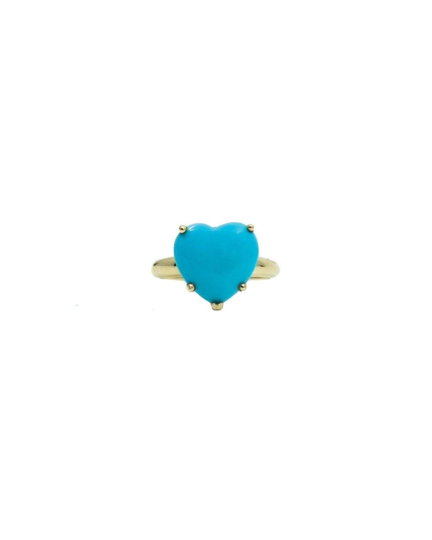 14K Gold Heart Ring in Turquoise