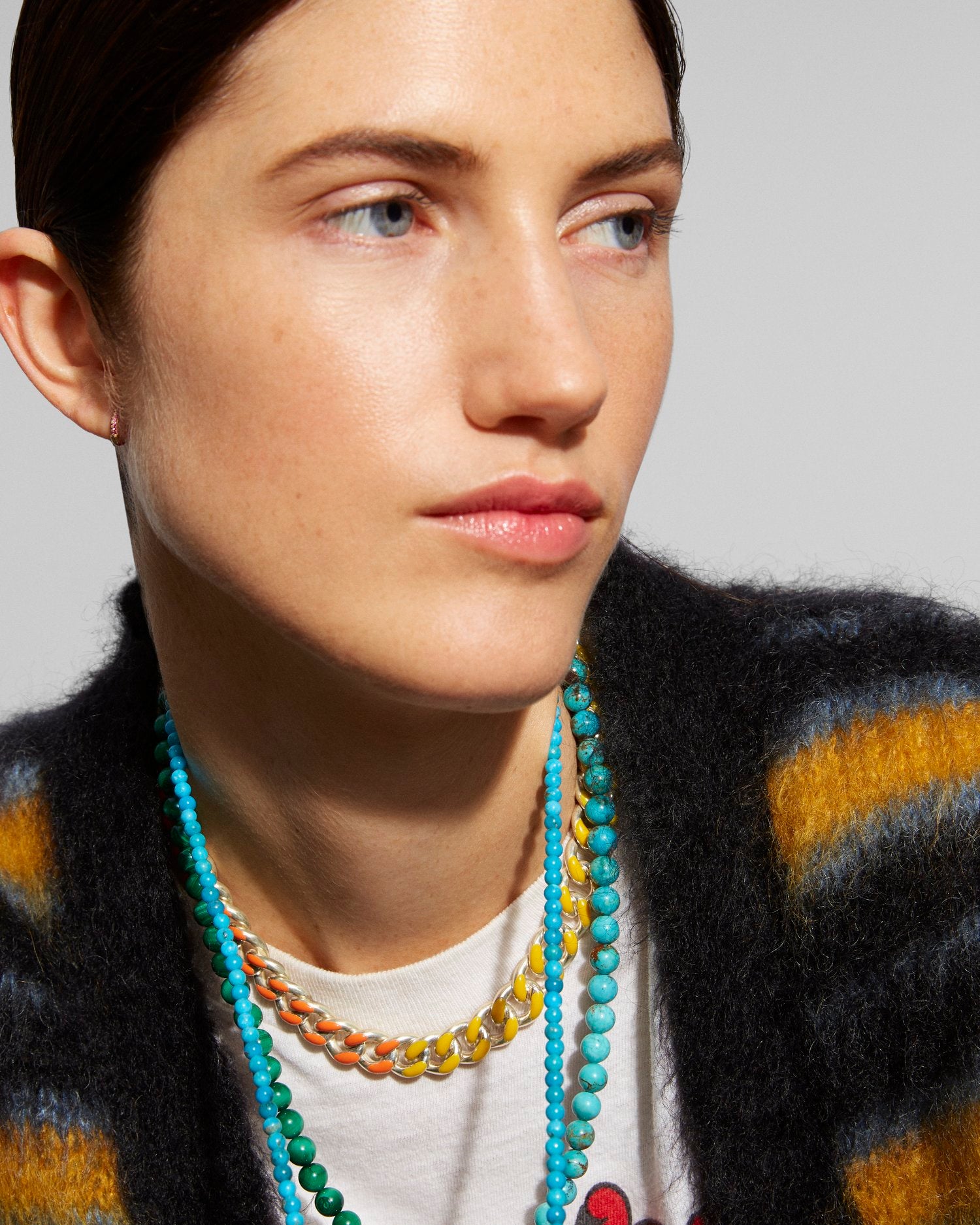 Turquoise + Malachite Rope Necklace