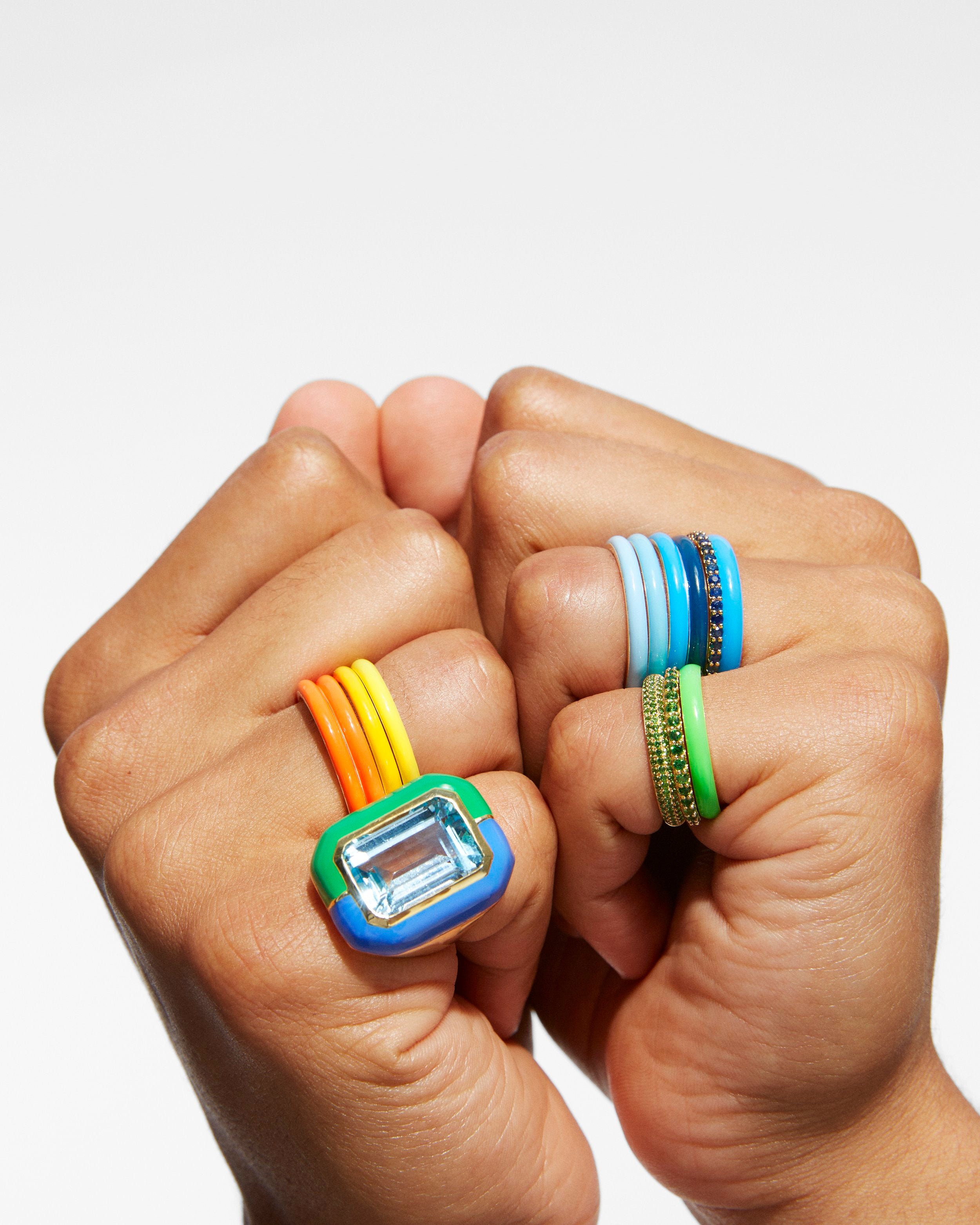 The Split-Color Cocktail Ring