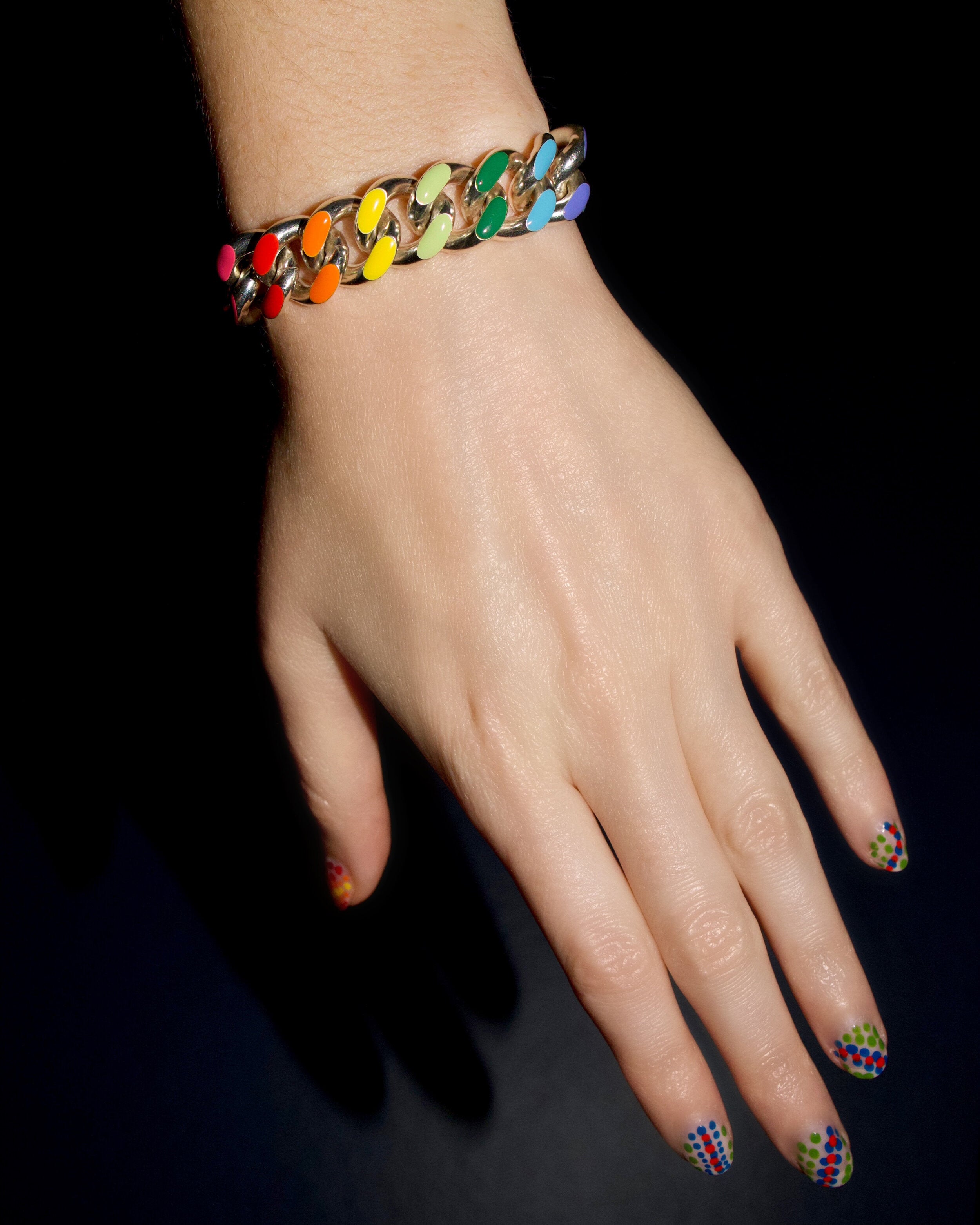 Rainbow Chunky Chain Link Bracelet