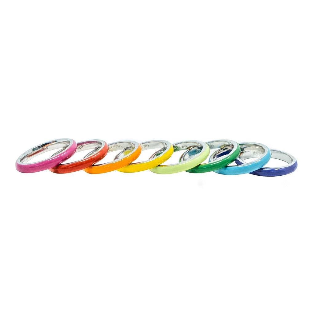 Complete Set Thin Enamel Stacking Rings