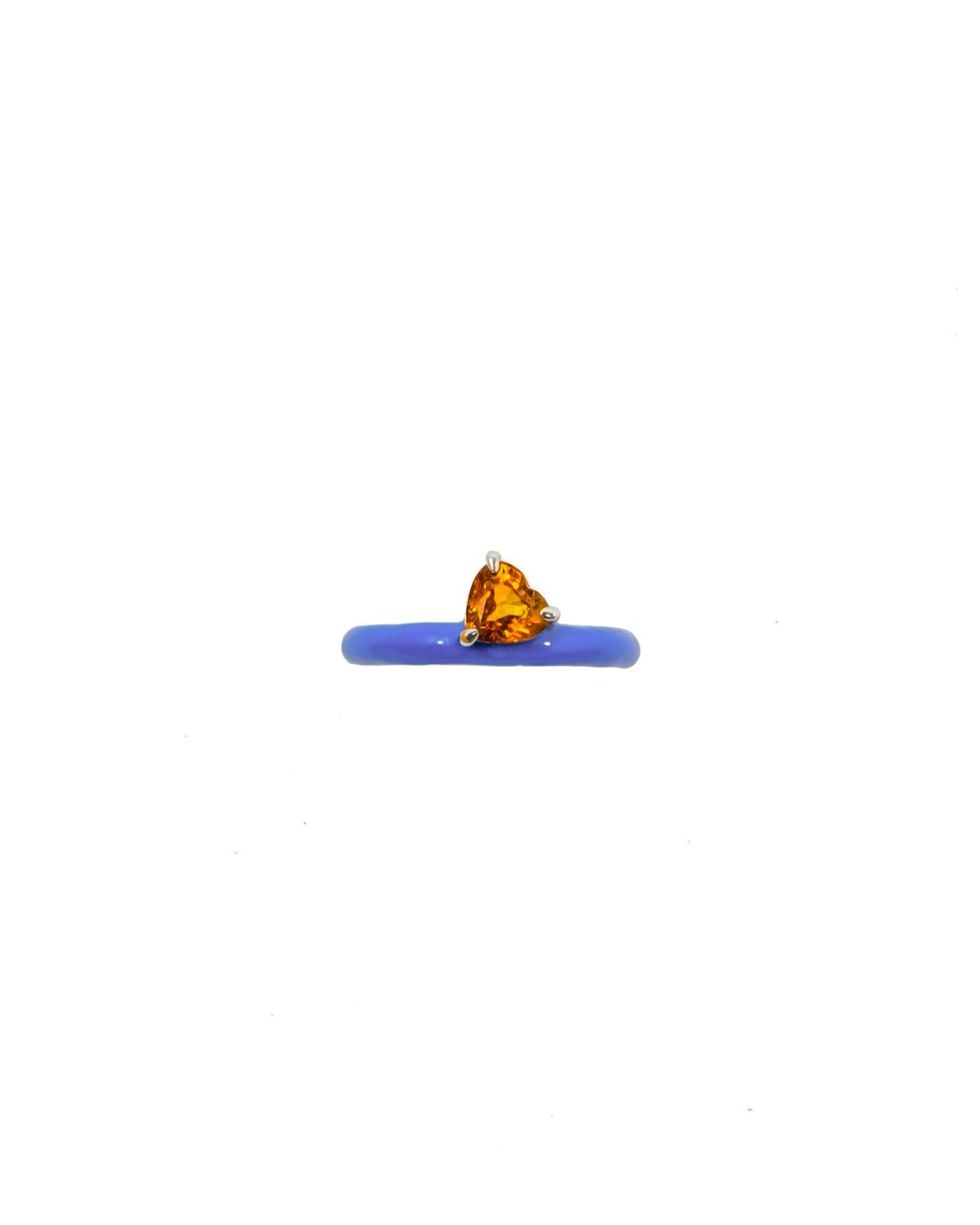 Gem + Enamel Ring in Very Violet