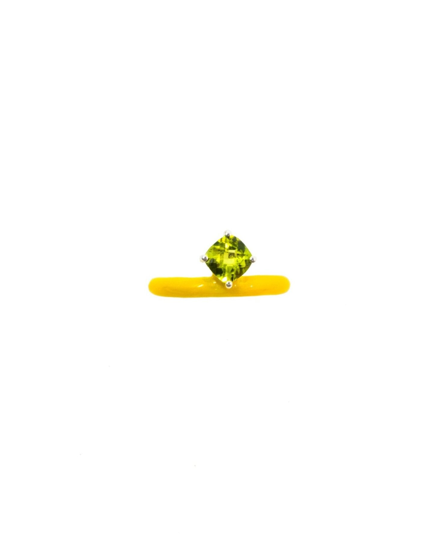 Gem + Enamel Ring in Sunshine Yellow