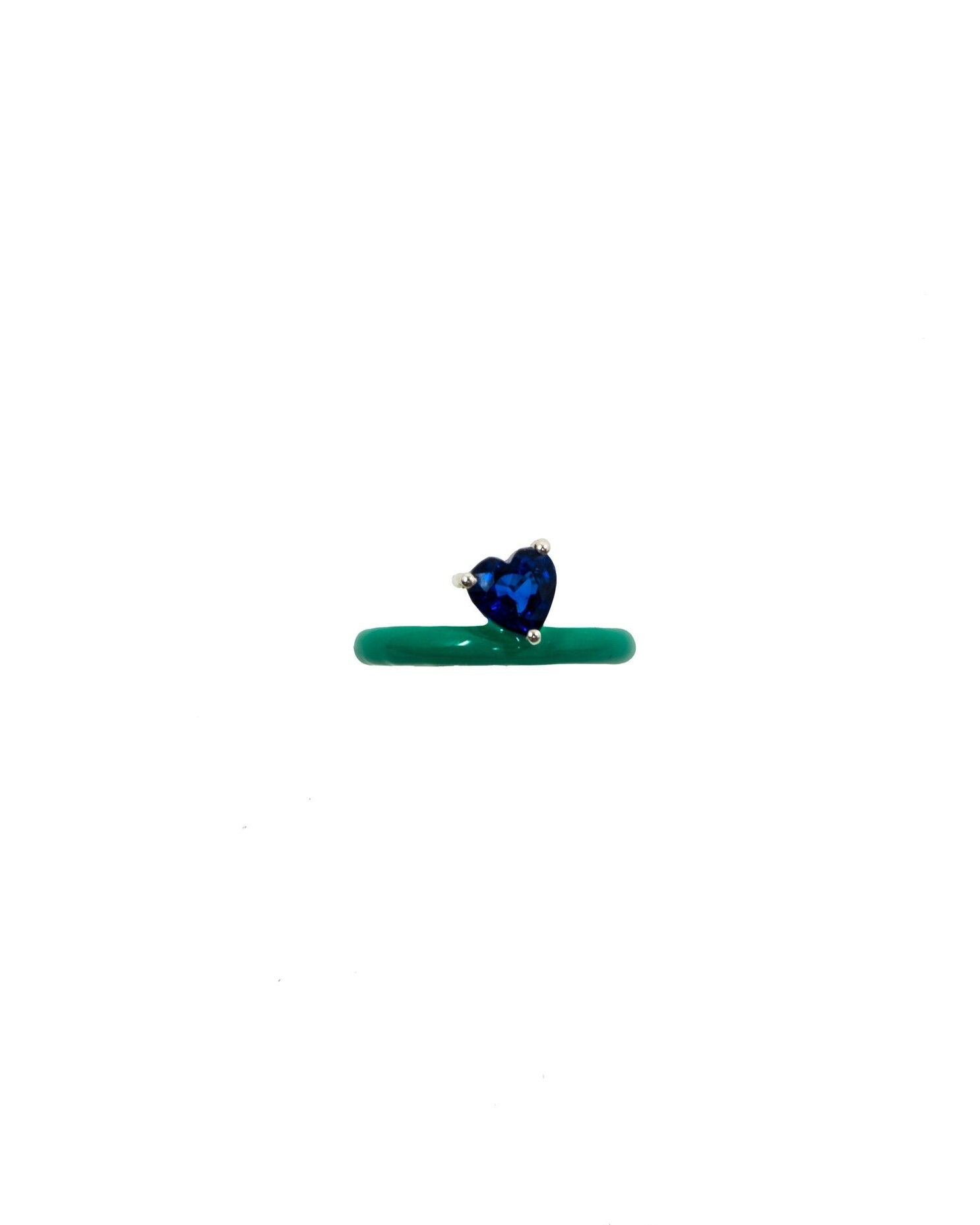 Gem + Enamel Ring in Grass Green