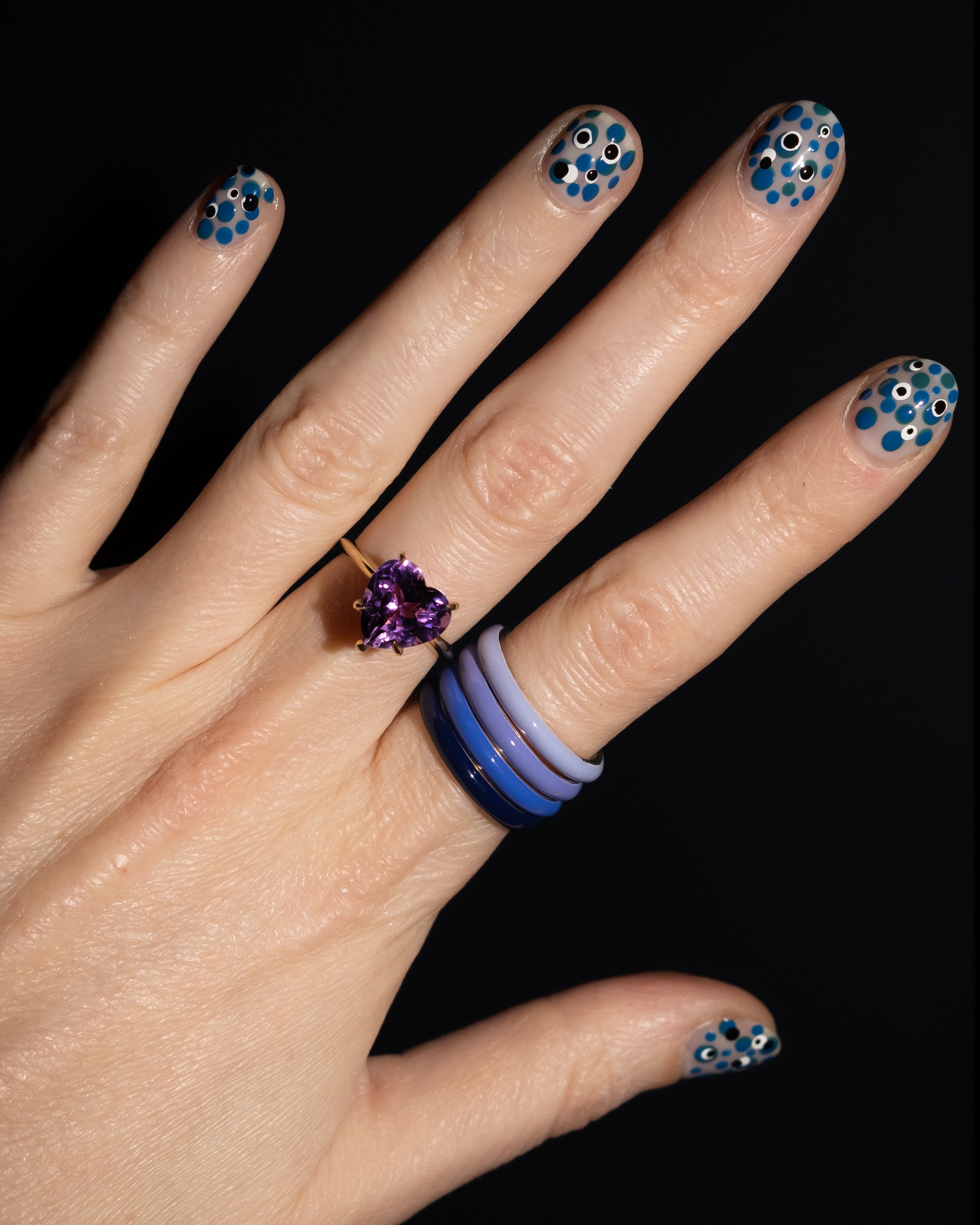 The Ombre Set of Four Thin Enamel Stacking Rings