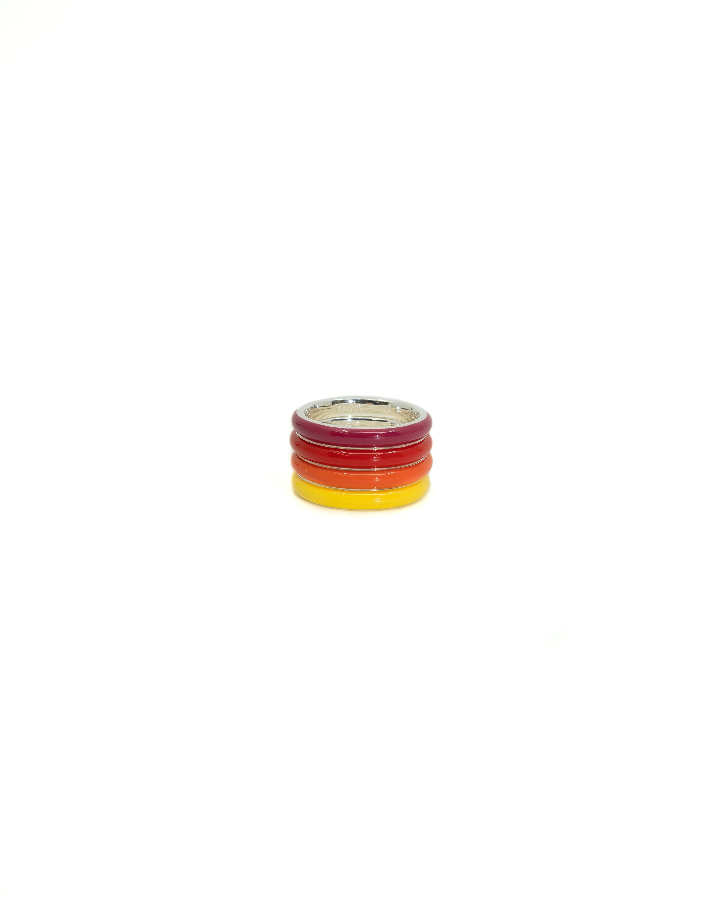 The Warm Set: A Set of Four Thin Enamel Stacking Rings