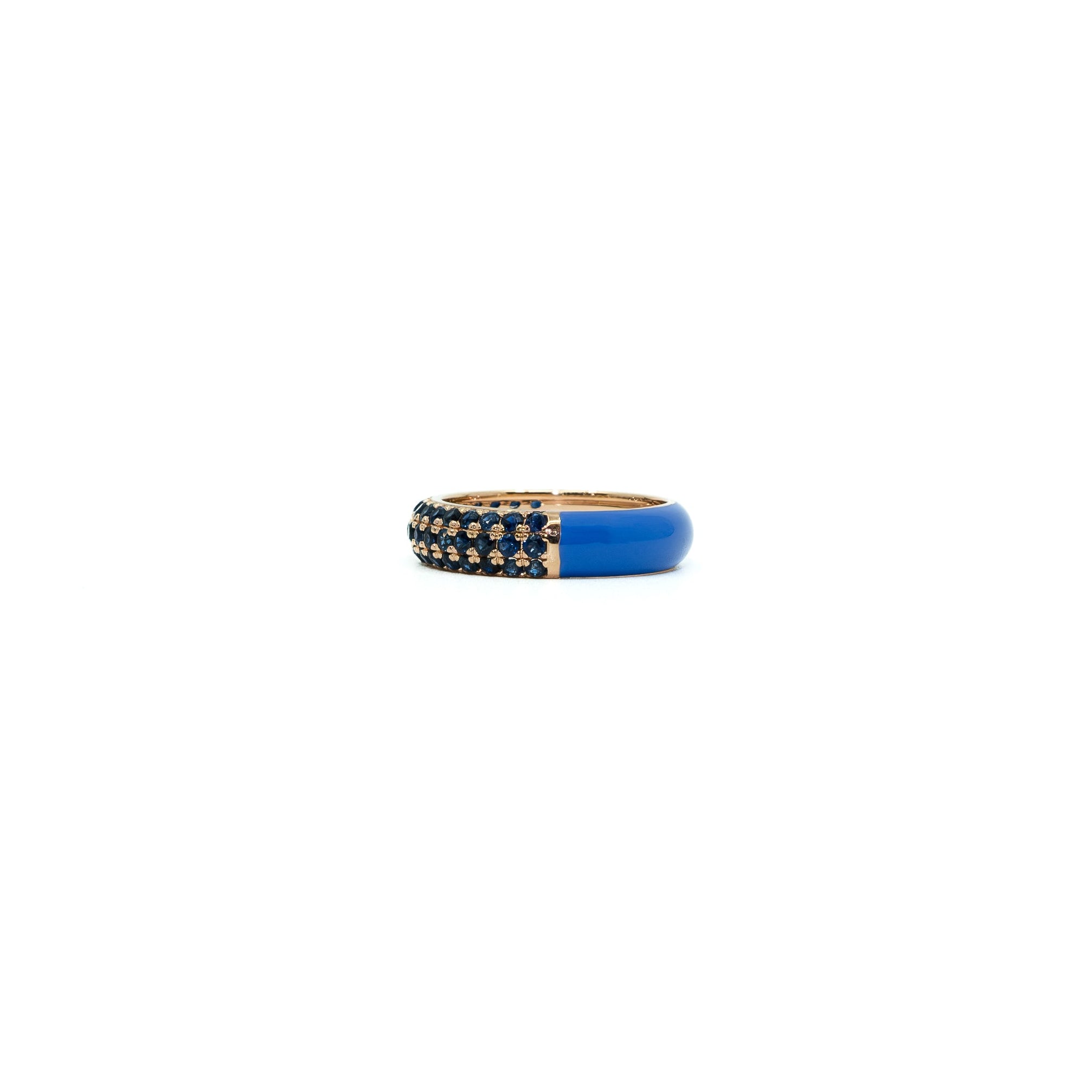 POWERS PAVE® Wide Split Pavé + Enamel Ring, 18K Gold