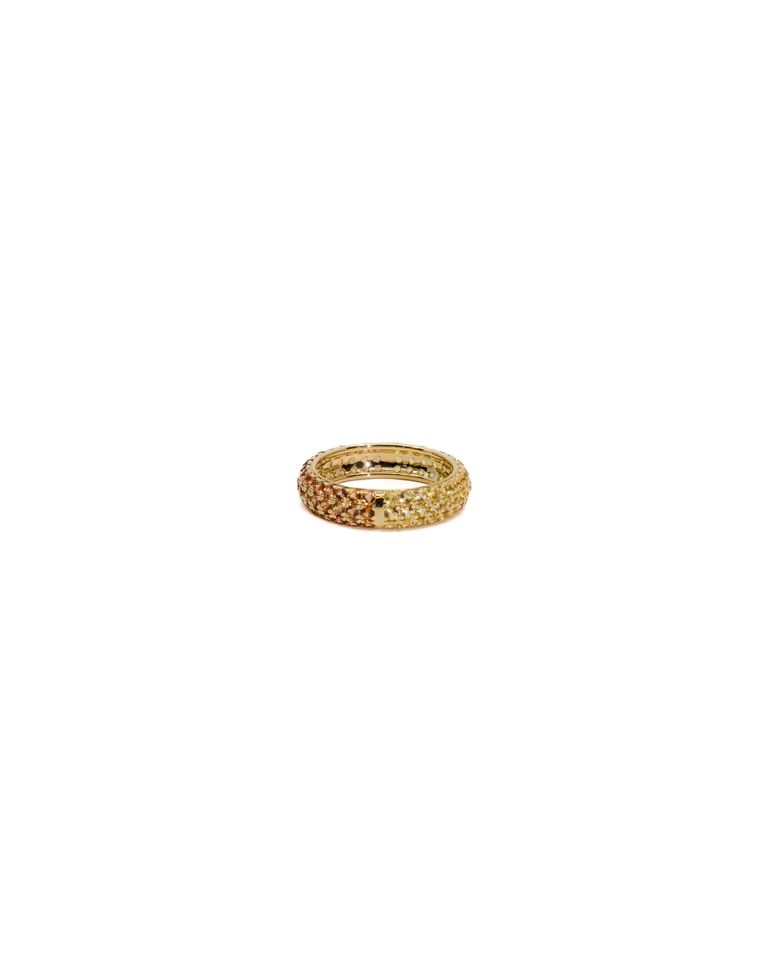 The Split Pave Gemstone Stacking Ring 14k Yellow Gold