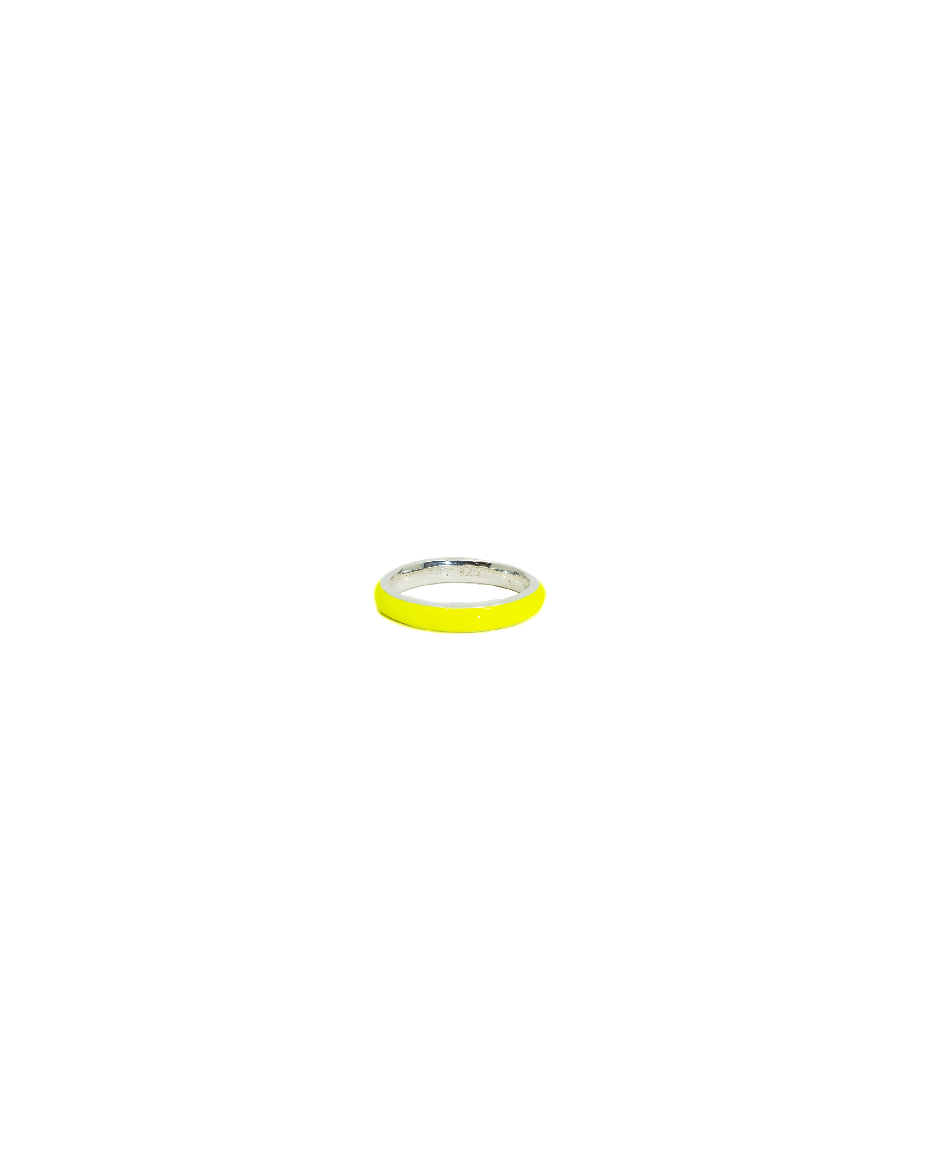 Thin Enamel Stacking Ring in Acid Yellow