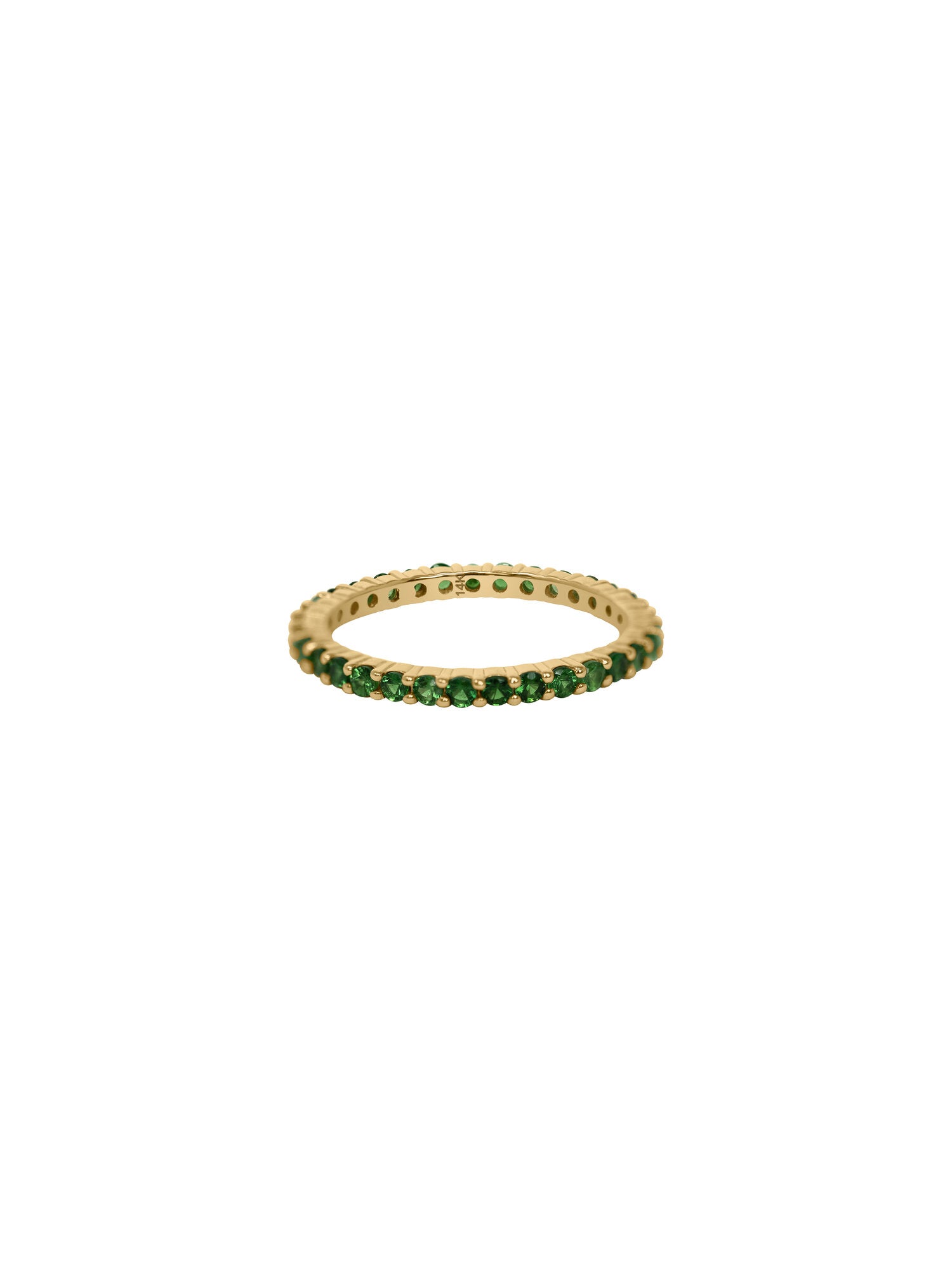 Green Tsavorite Stacking Ring in 14K Gold