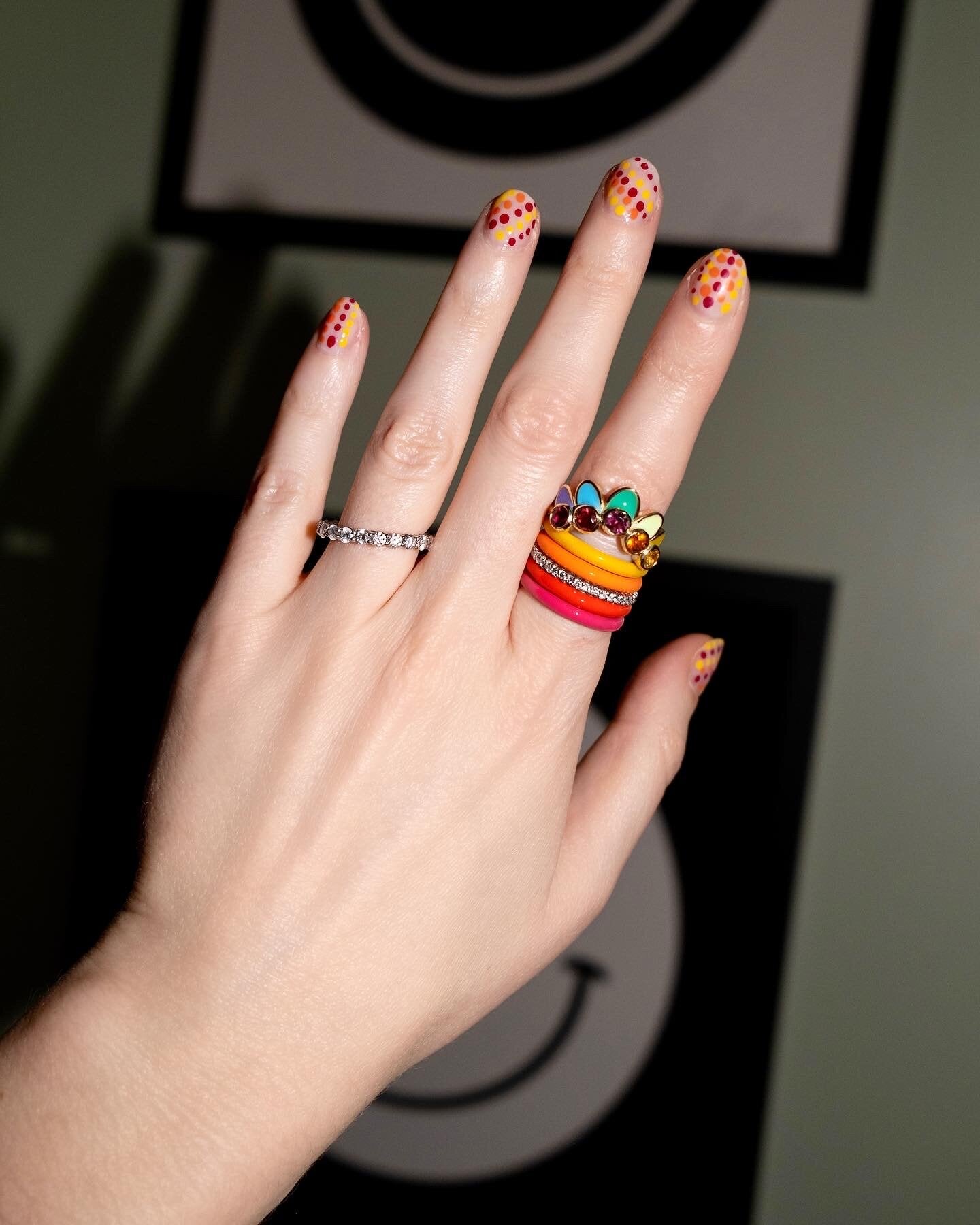 The Warm Set: A Set of Four Thin Enamel Stacking Rings