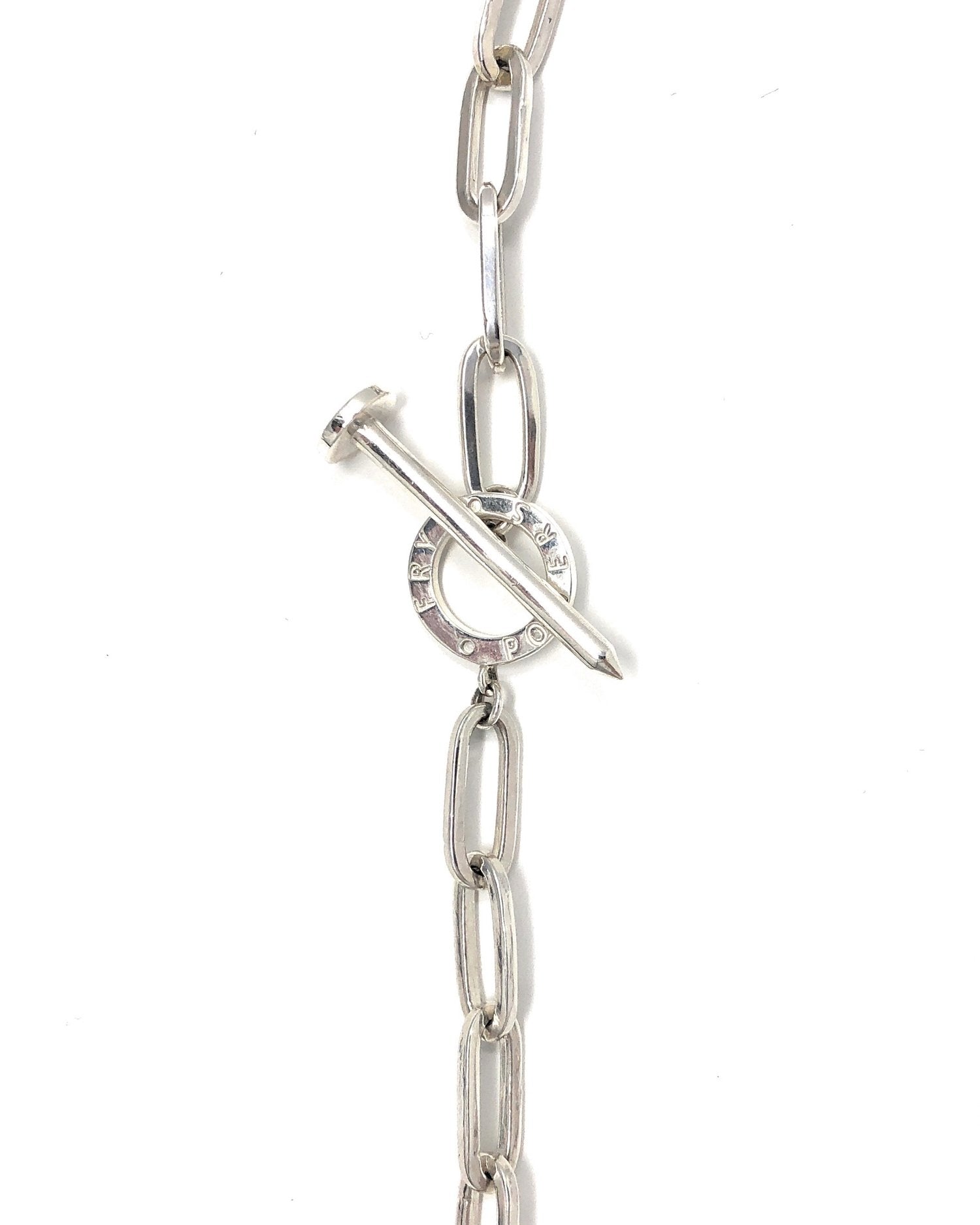 Elongated Chain Link Necklace in 92.5 Sterling Silver