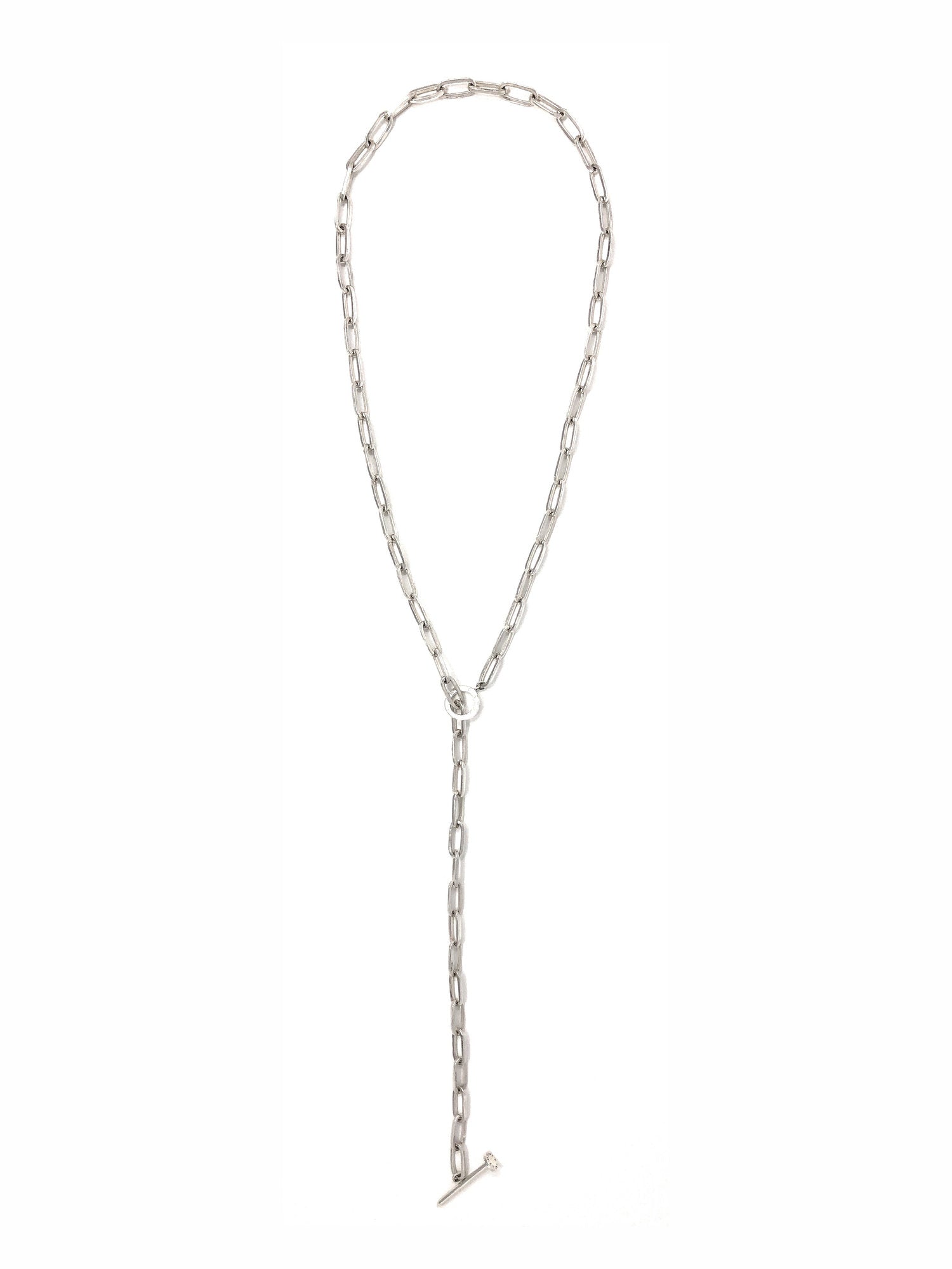 Elongated Chain Link Necklace in 92.5 Sterling Silver