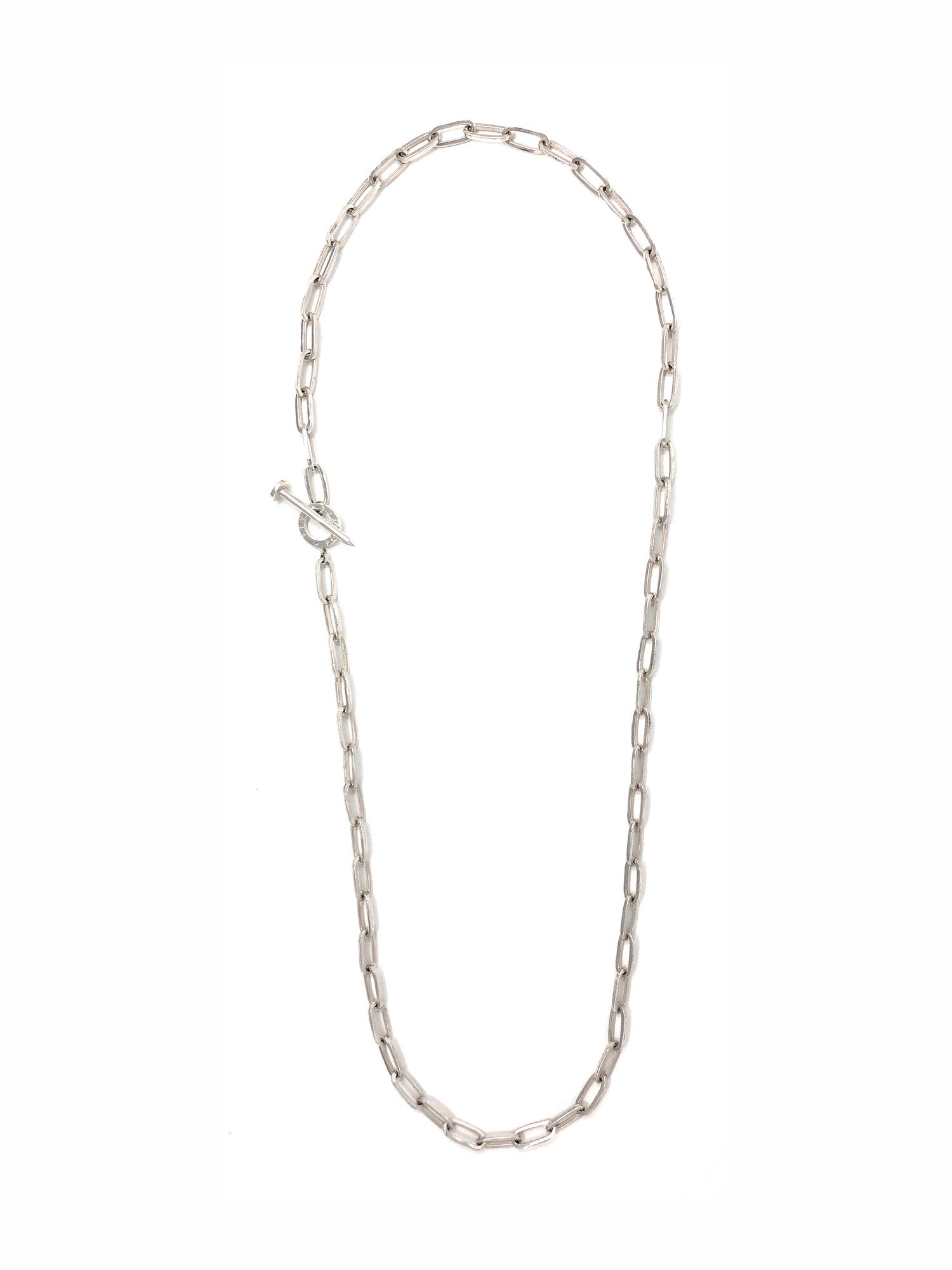 Elongated Chain Link Necklace in 92.5 Sterling Silver