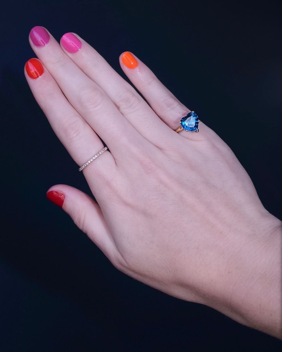 Heart Ring in Blue Topaz