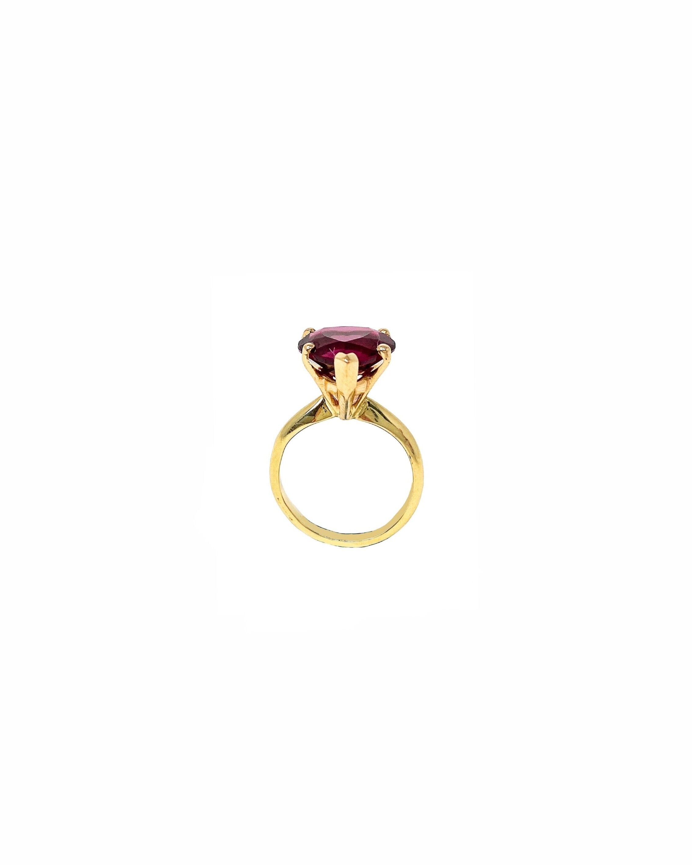 Heart Ring in Red Garnet