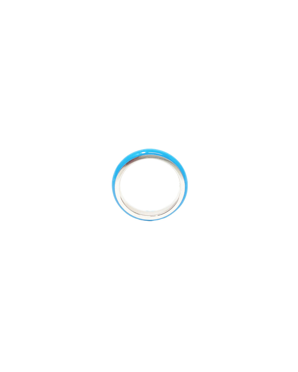 Thin Enamel Stacking Ring Cloudless Sky