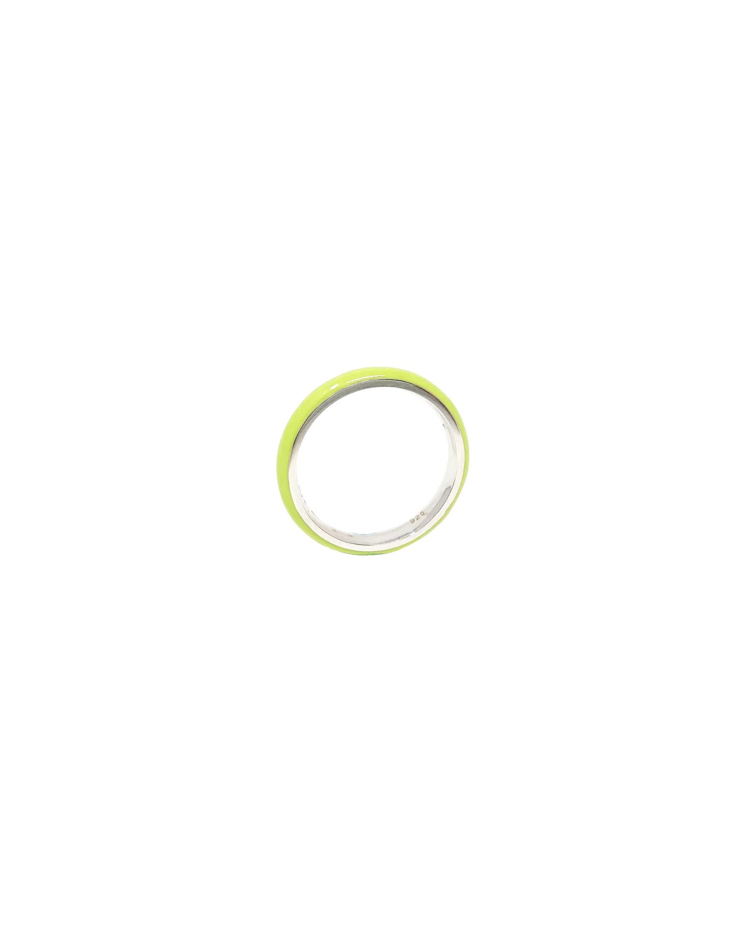 Thin Enamel Stacking Ring in Lime Green