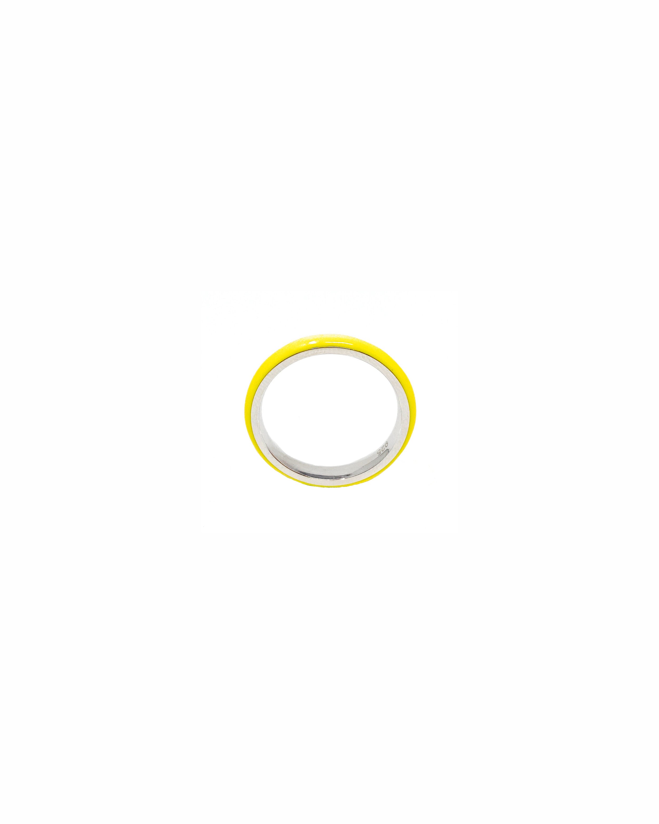 Thin Enamel Stacking Ring in Sunshine Yellow