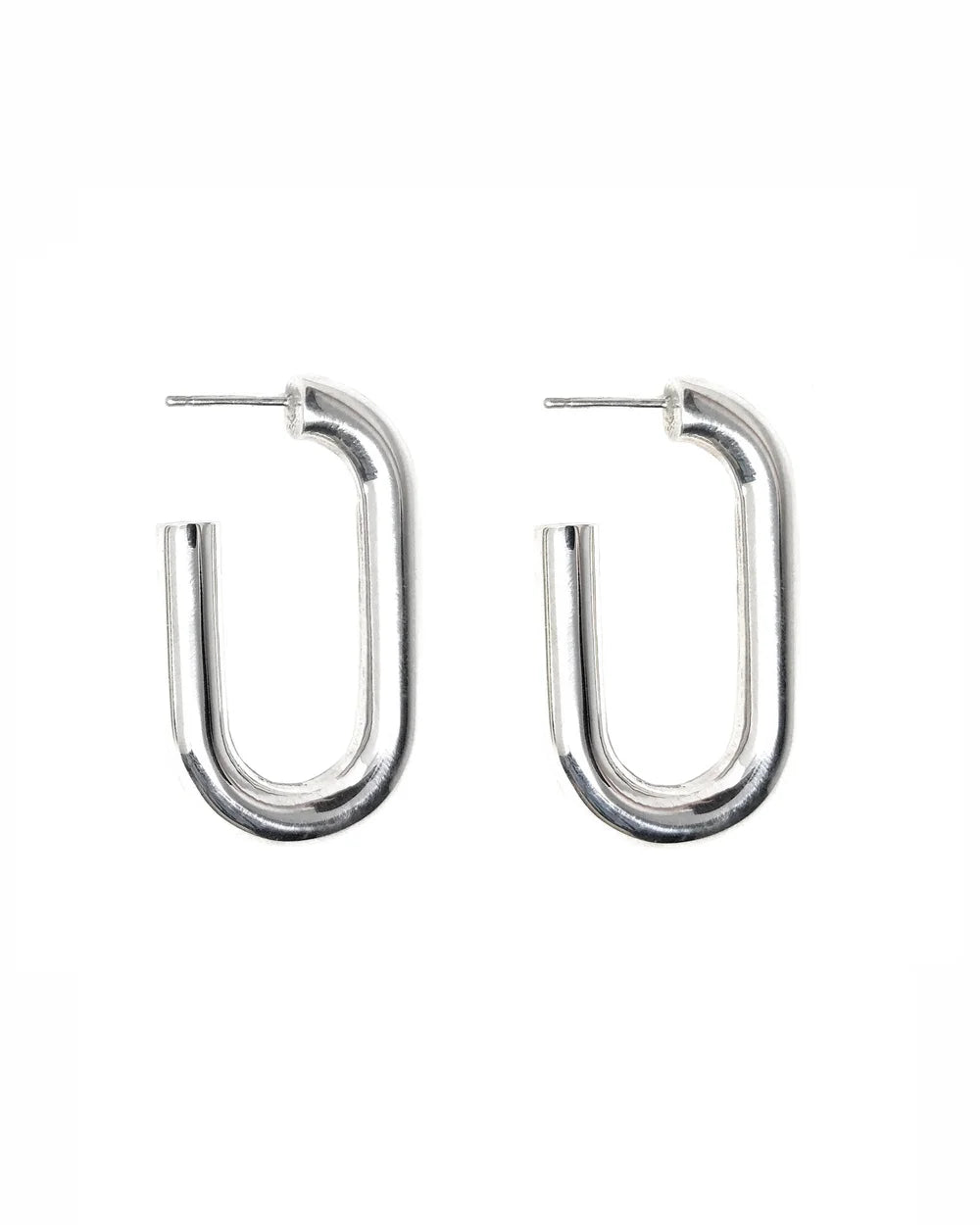 Utility Chain Link Large Hoop Earrings