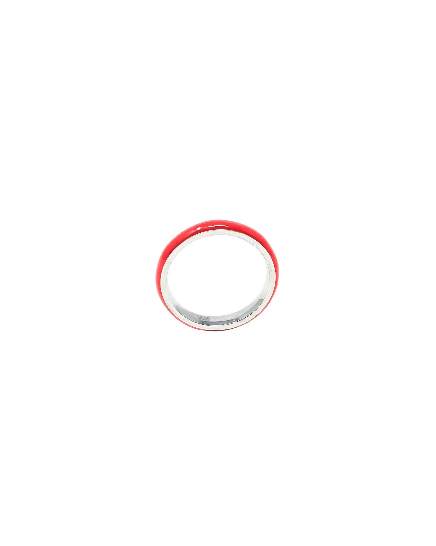 Thin Enamel Stacking Ring in Really Red
